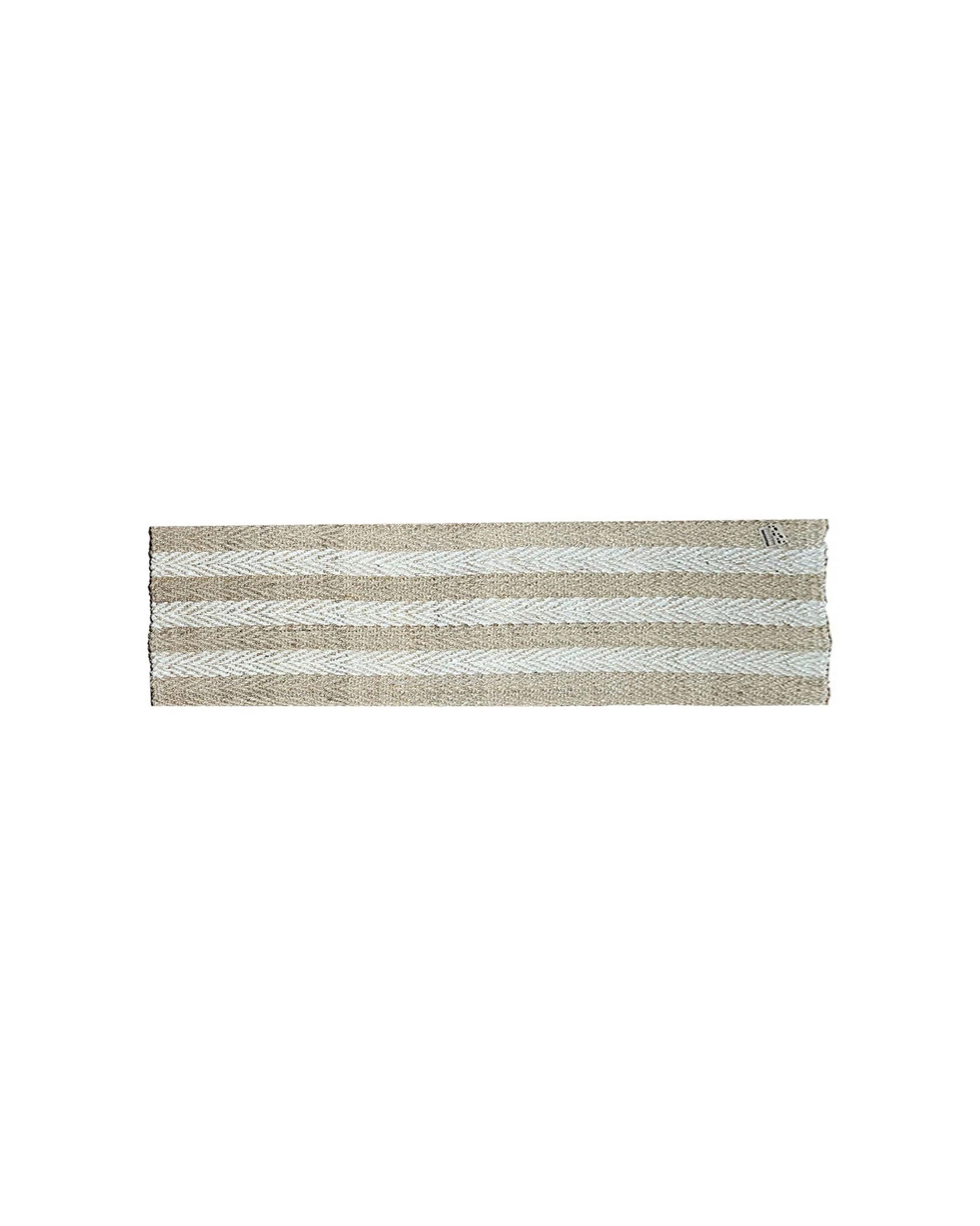 1 Solemate Jute 2 Tone Stripes Outdoor Doormat 80x300cm - Natural, 1 of 2