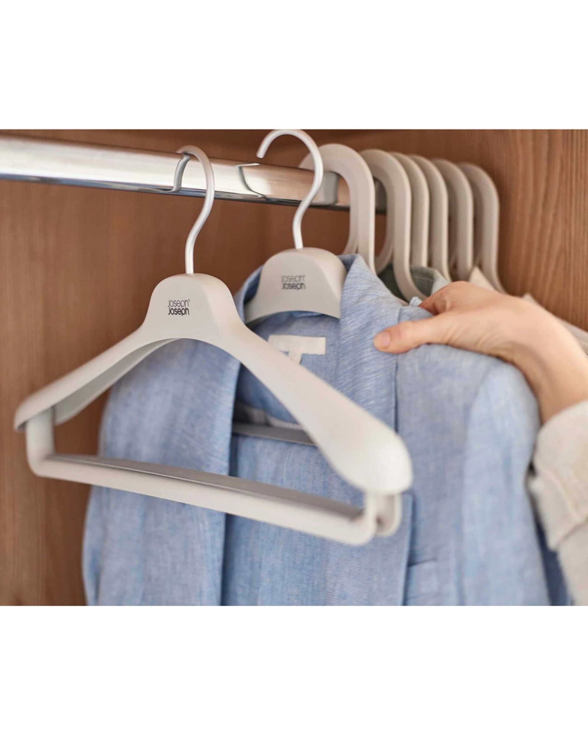 7 Joseph Joseph Orderly Suit And Coat Wardrobe Hanger 2pc Broad Shoulder Grip Ecru - White, 7 of 7