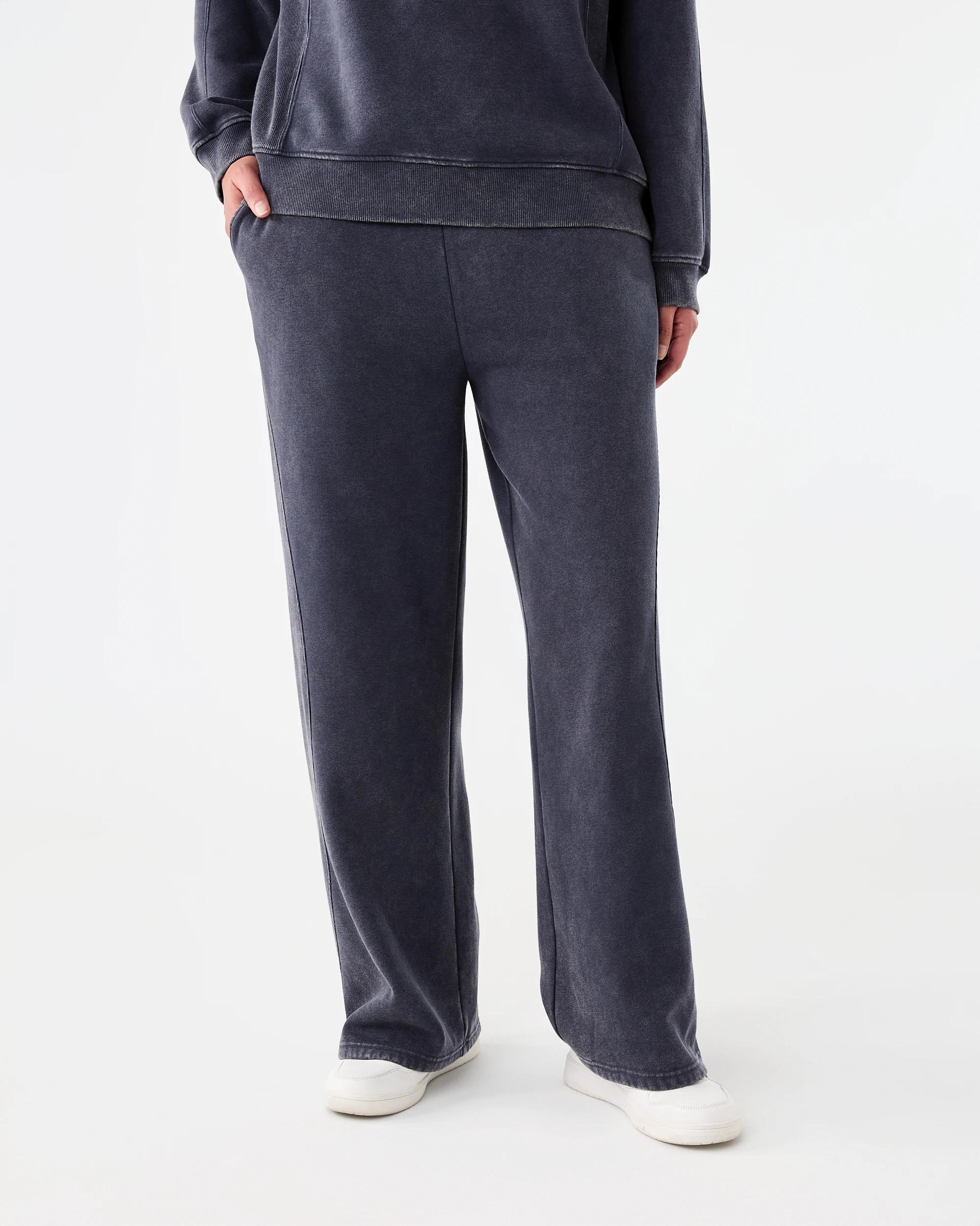 1 Washed Rib Insert Trackpants Ody Gry, 1 of 6