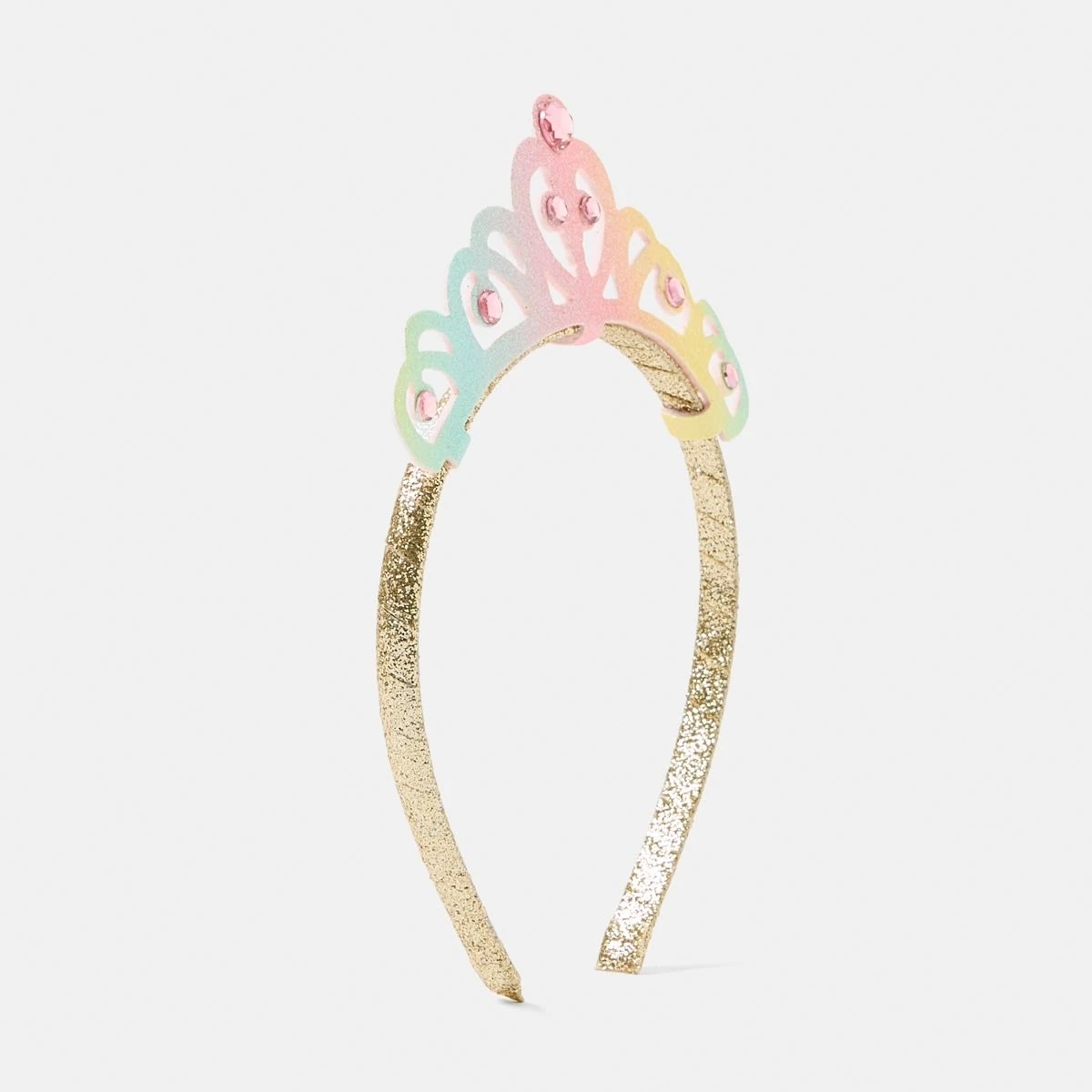 2 Rainbow Tiara Headband - Pink, Green, Yellow and Gold Tone, 2 of 4