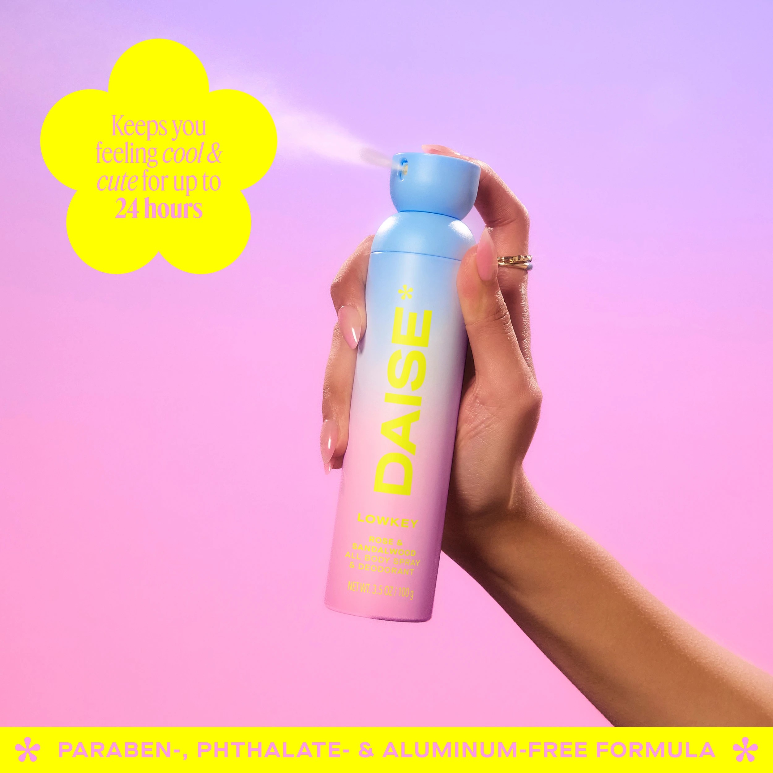 4 DAISE Lowkey All Body Spray and Deodorant 120ml - Rose and Sandalwood Scent, 4 of 10