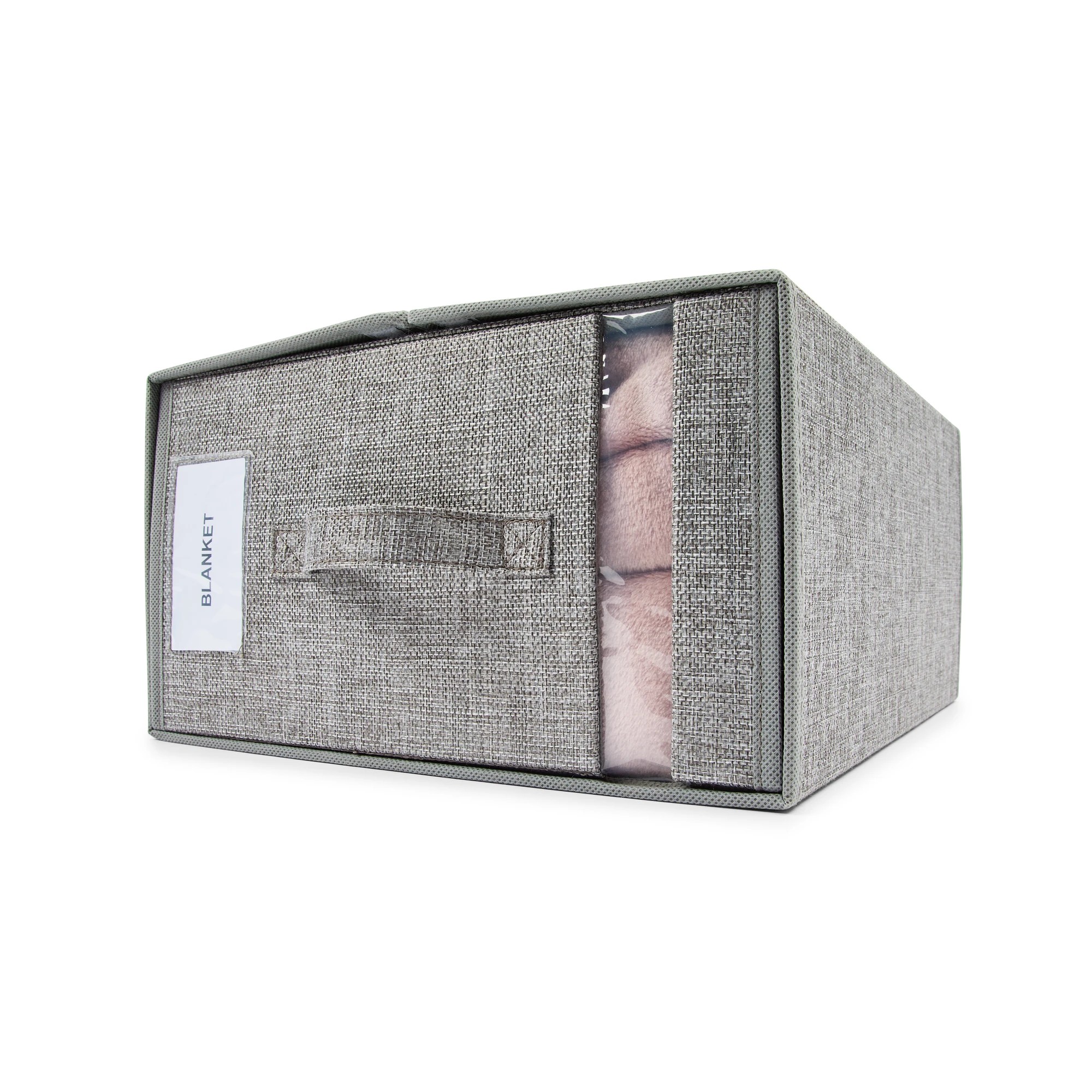 6 Linen Look Large Bed Linen Box - Charcoal, 6 of 10