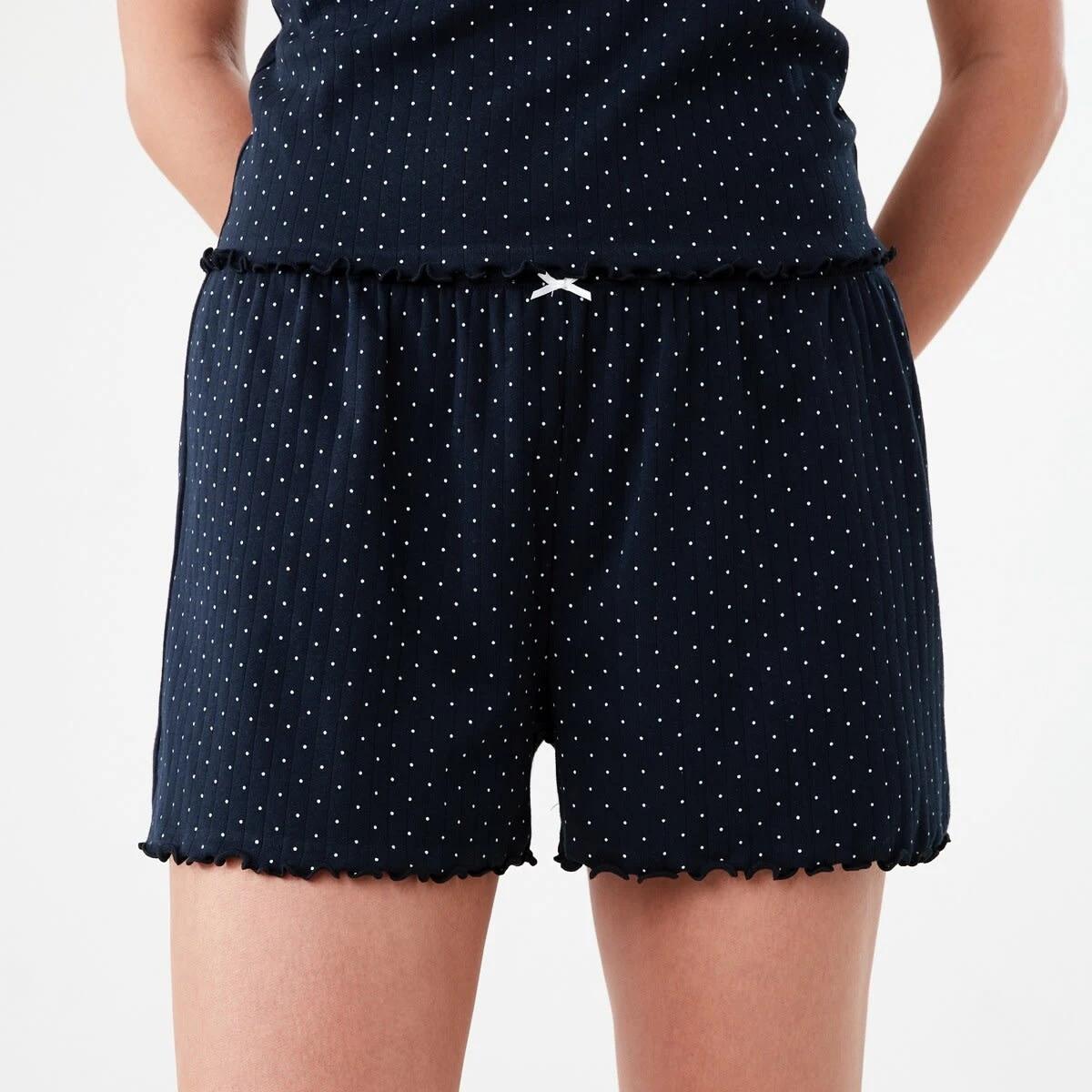 1 Rib Sleep Shorts PIN SPOT, 1 of 7