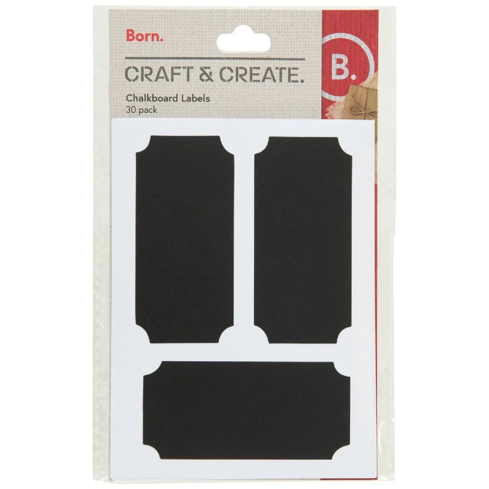 1 Born Chalkboard Labels Black 30 Pack, 1 of 2