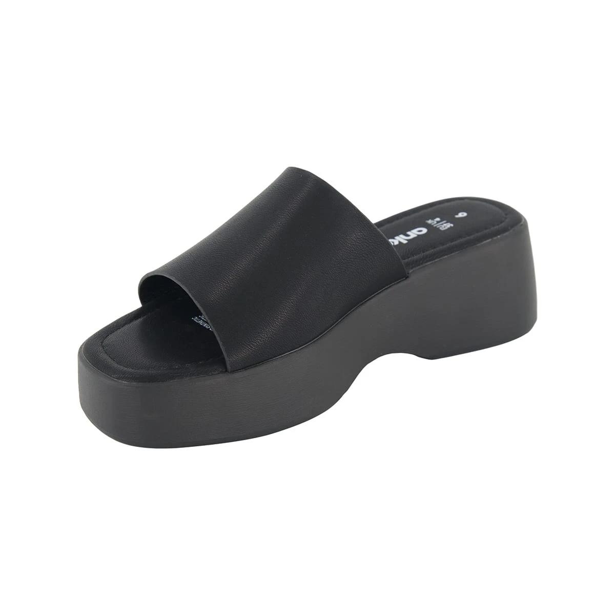 3 Casual Mule Platform Heels Black, 3 of 5