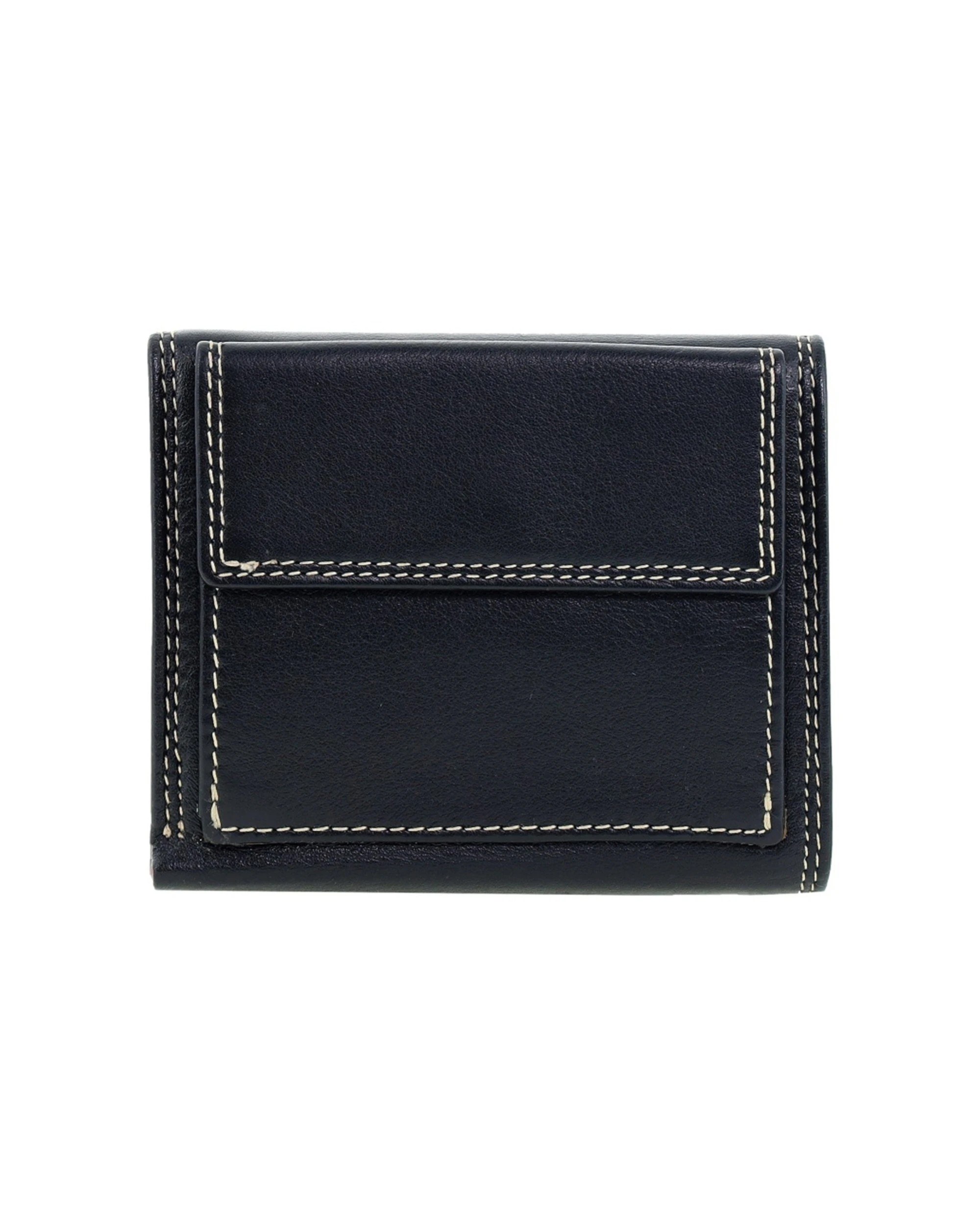 4 Yanko Slimline Tri-Fold Wallet Italian Leather European Design - Black, 4 of 4