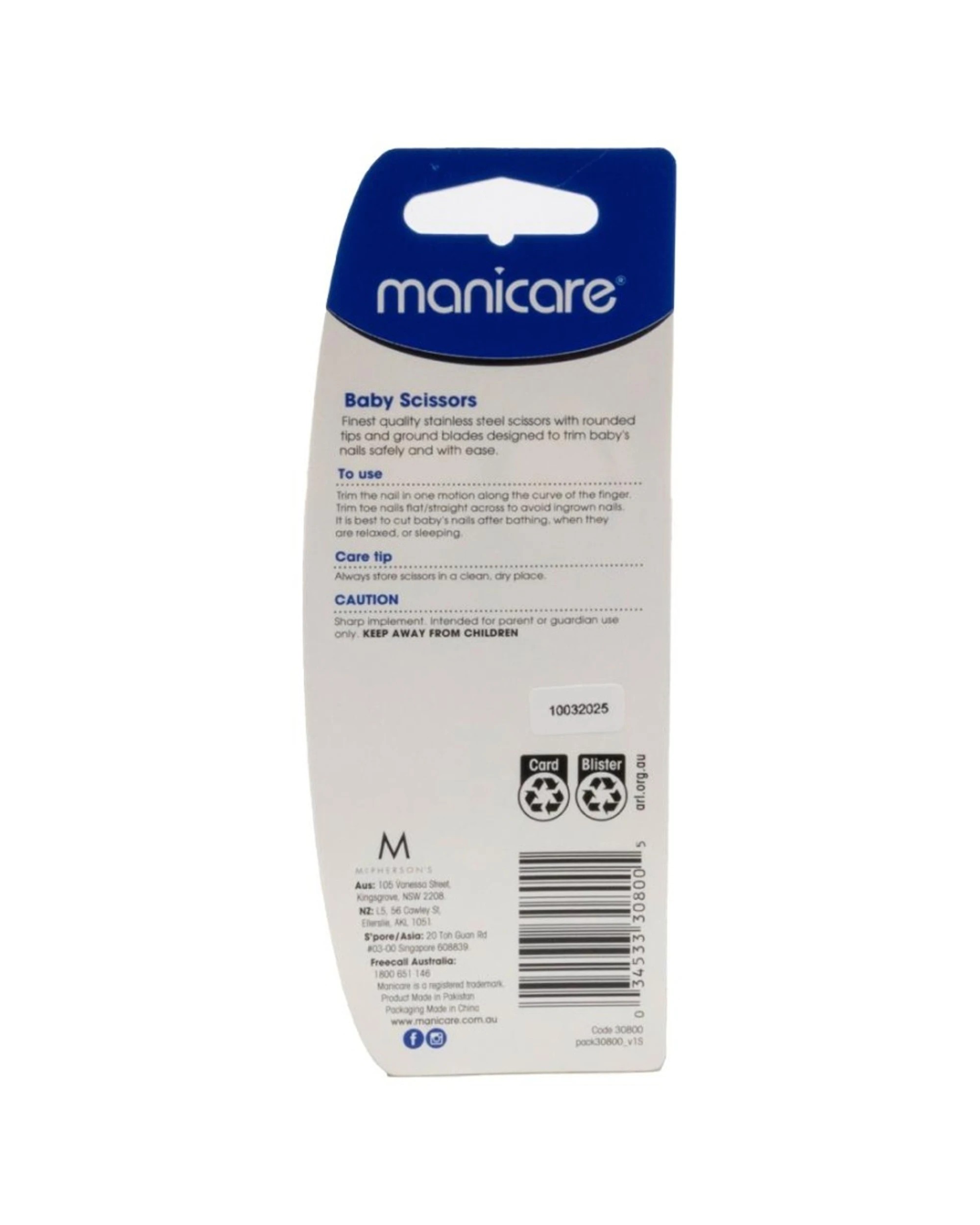 3 Manicare 4PK Baby Scissors Safe Nail Trimming Stainless Steel Rounded Tips - Silver, 3 of 3