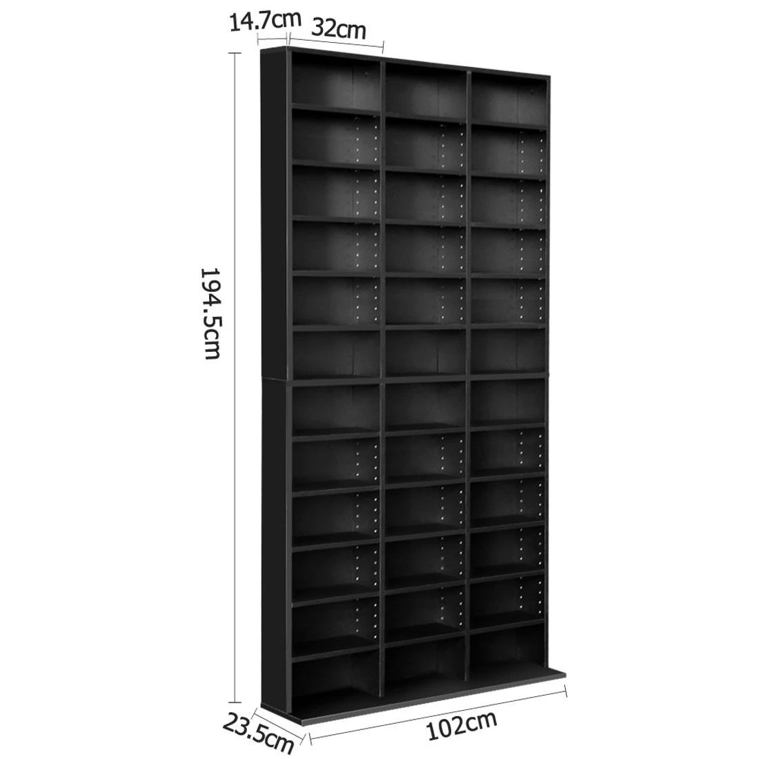 3 Artiss BERT CD DVD Storage Shelf Organizer Adjustable 1116 Disc Capacity Modern Stable Media Display Rack Unit - Black, 3 of 10