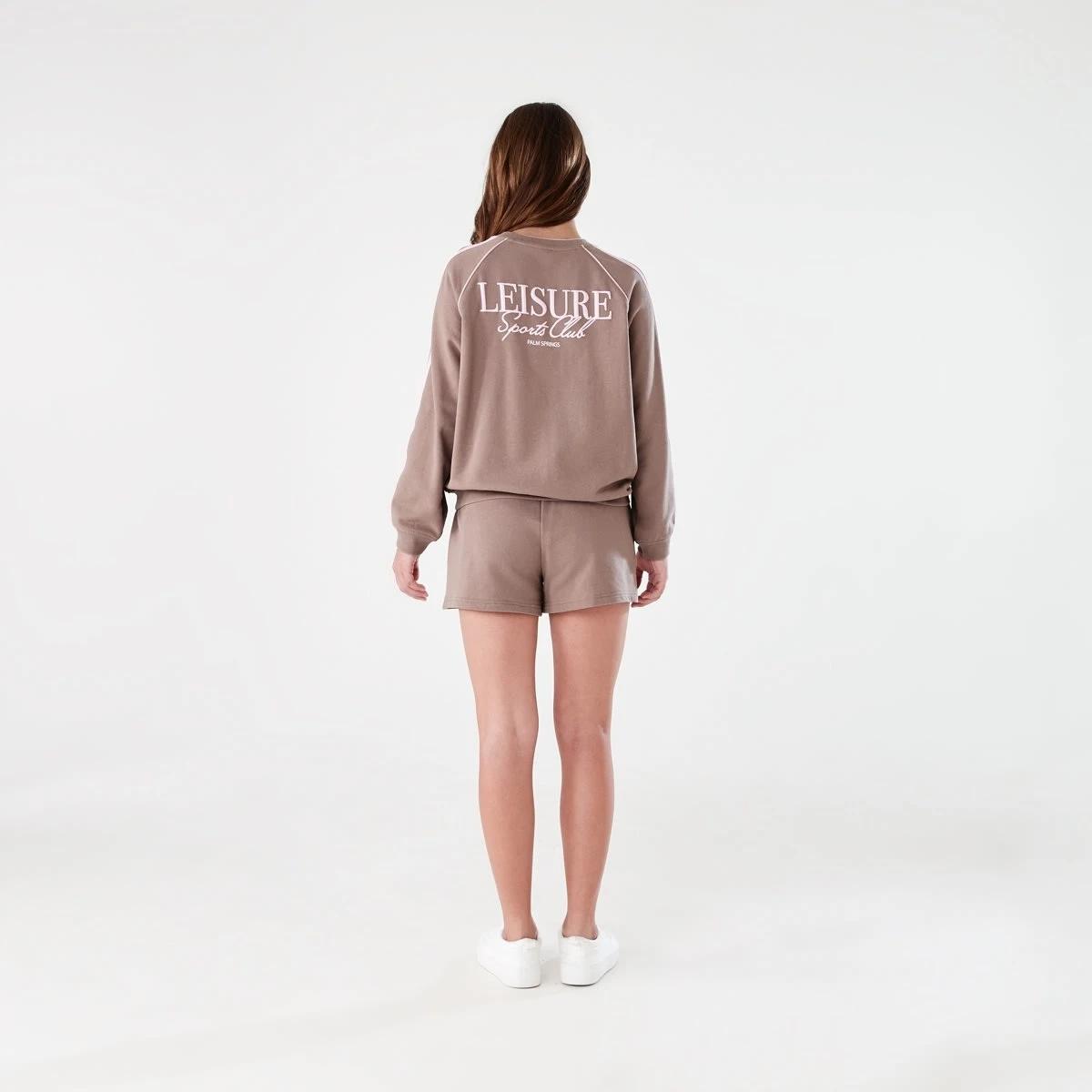 9 French Terry Crew Sweatshirt LEISURE PALM SPRINGS BROWN, 9 of 9