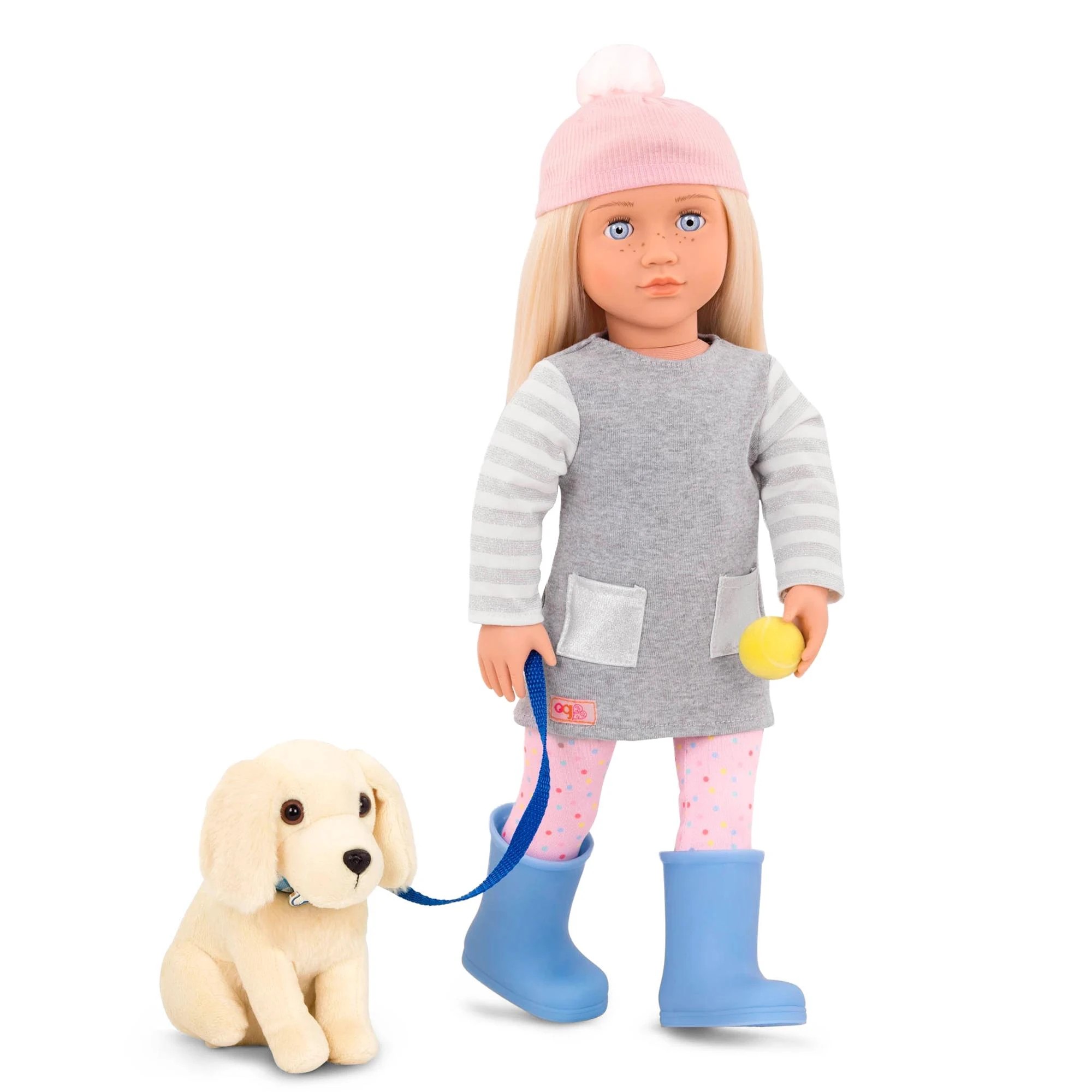 1 Our Generation Deluxe 45cm Doll - Meagan & Pet Golden Retriever - Grey, 1 of 1