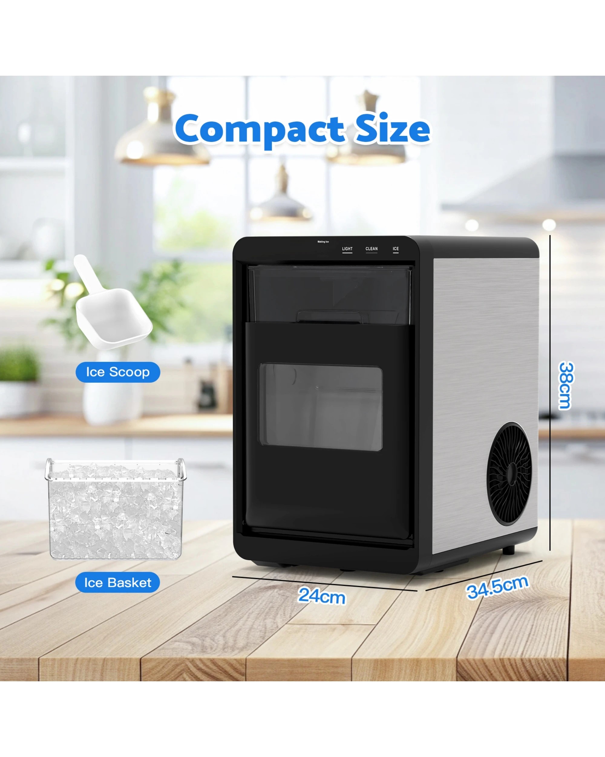 7 Advwin Nugget Ice Maker, Chewable Ice Machine With Soft Pebble Ice, 20kg/day Countertop Ice Maker, 7 of 7