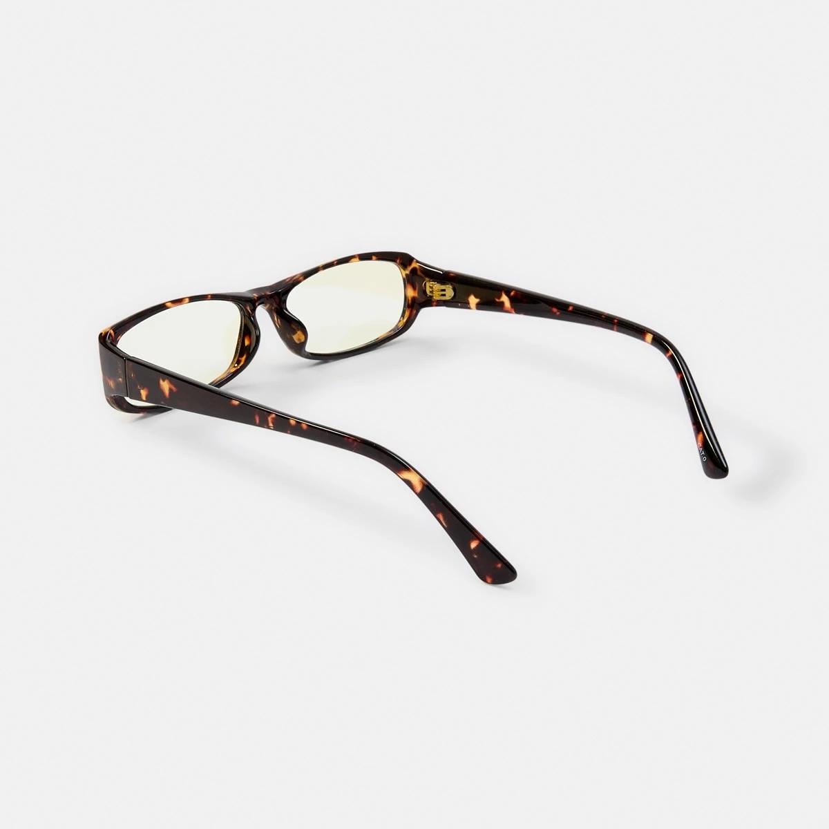 2 Womens Thin Rectangle Blue Light Glasses Tort, 2 of 7
