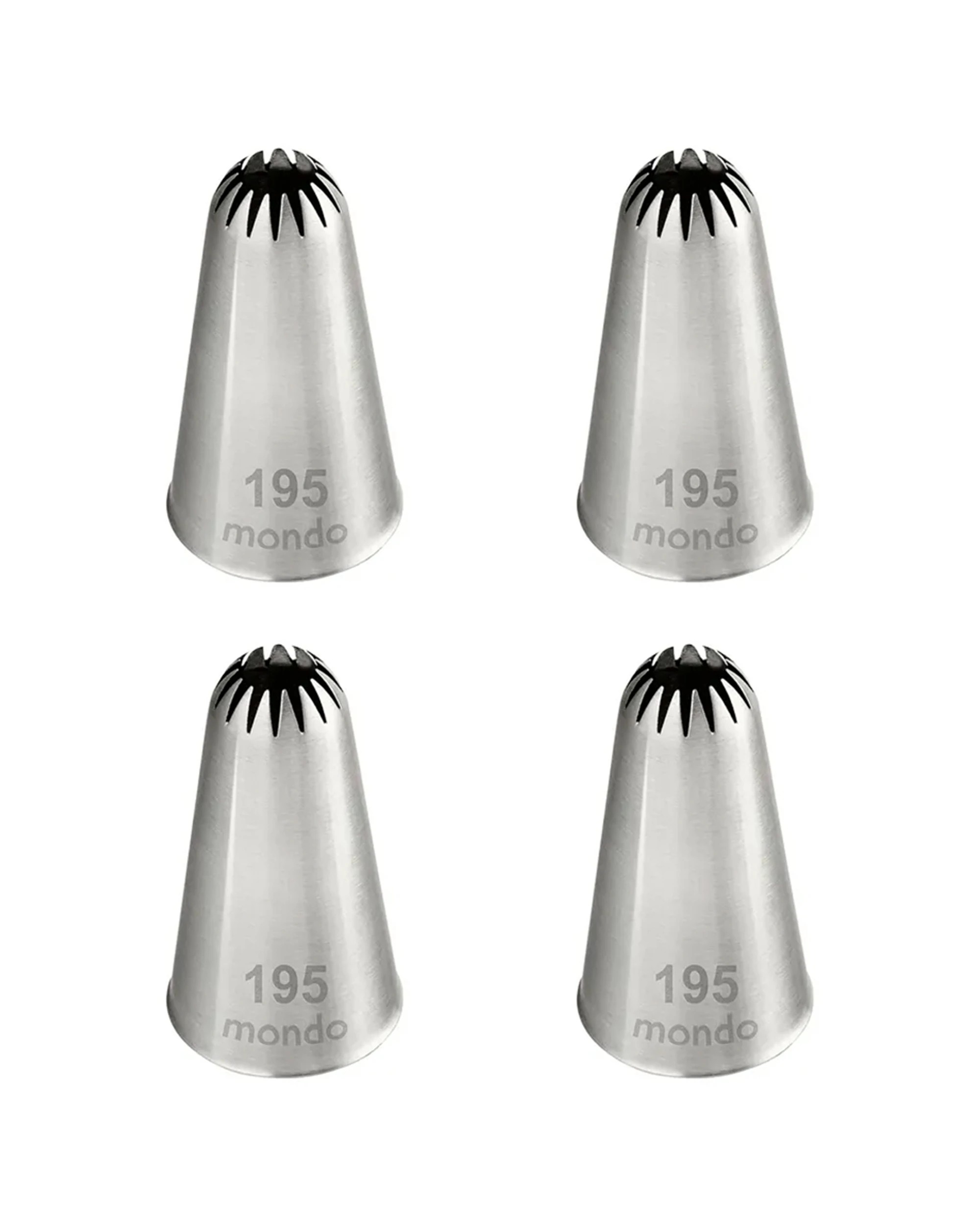 1 Mondo 4pk Stainless Steel Large Drop Flower Piping Tip Durable - Silver, 1 of 3