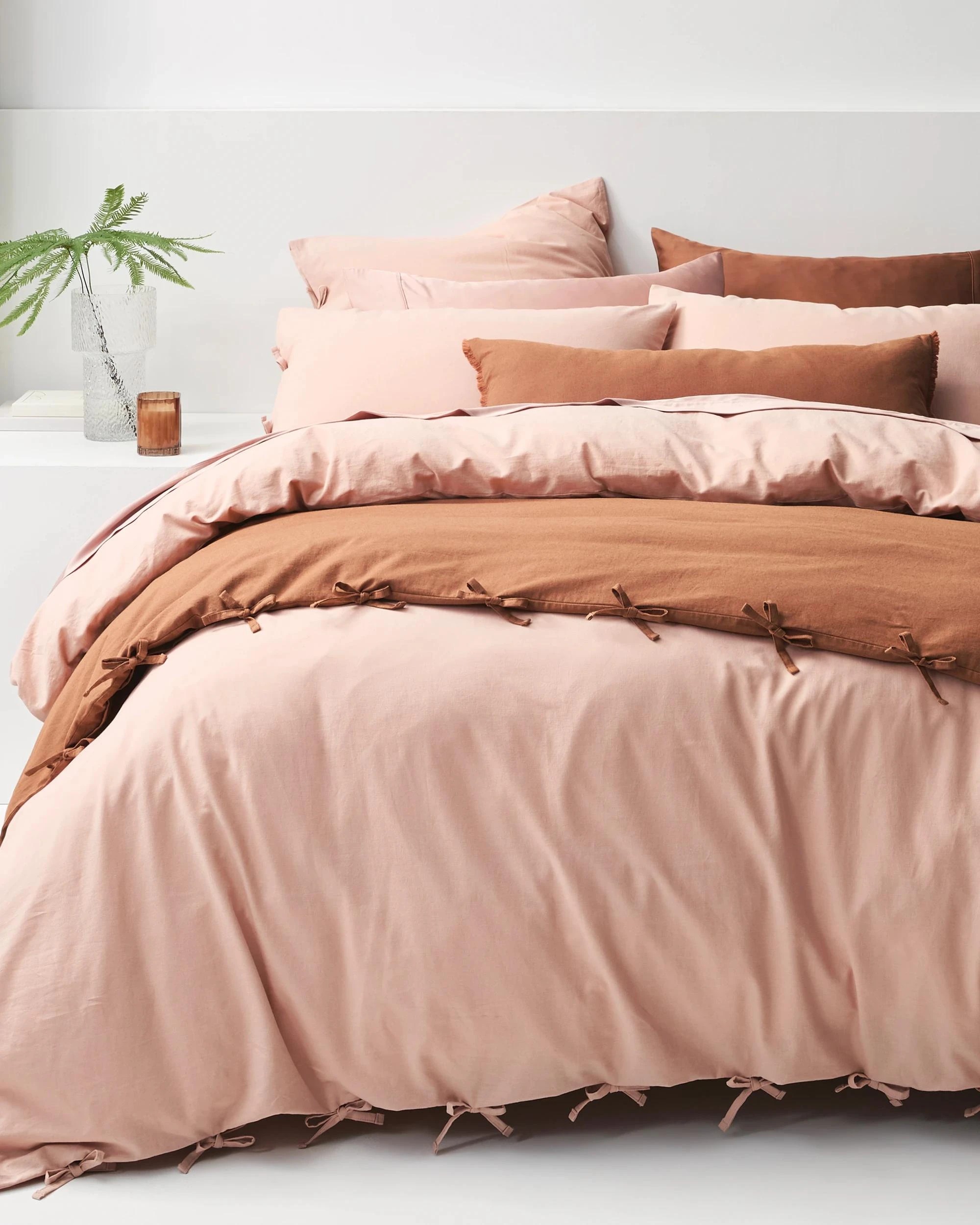 2 Target Laynie Linen/Cotton Quilt Cover Set - Queen Bed - Pink, 2 of 4
