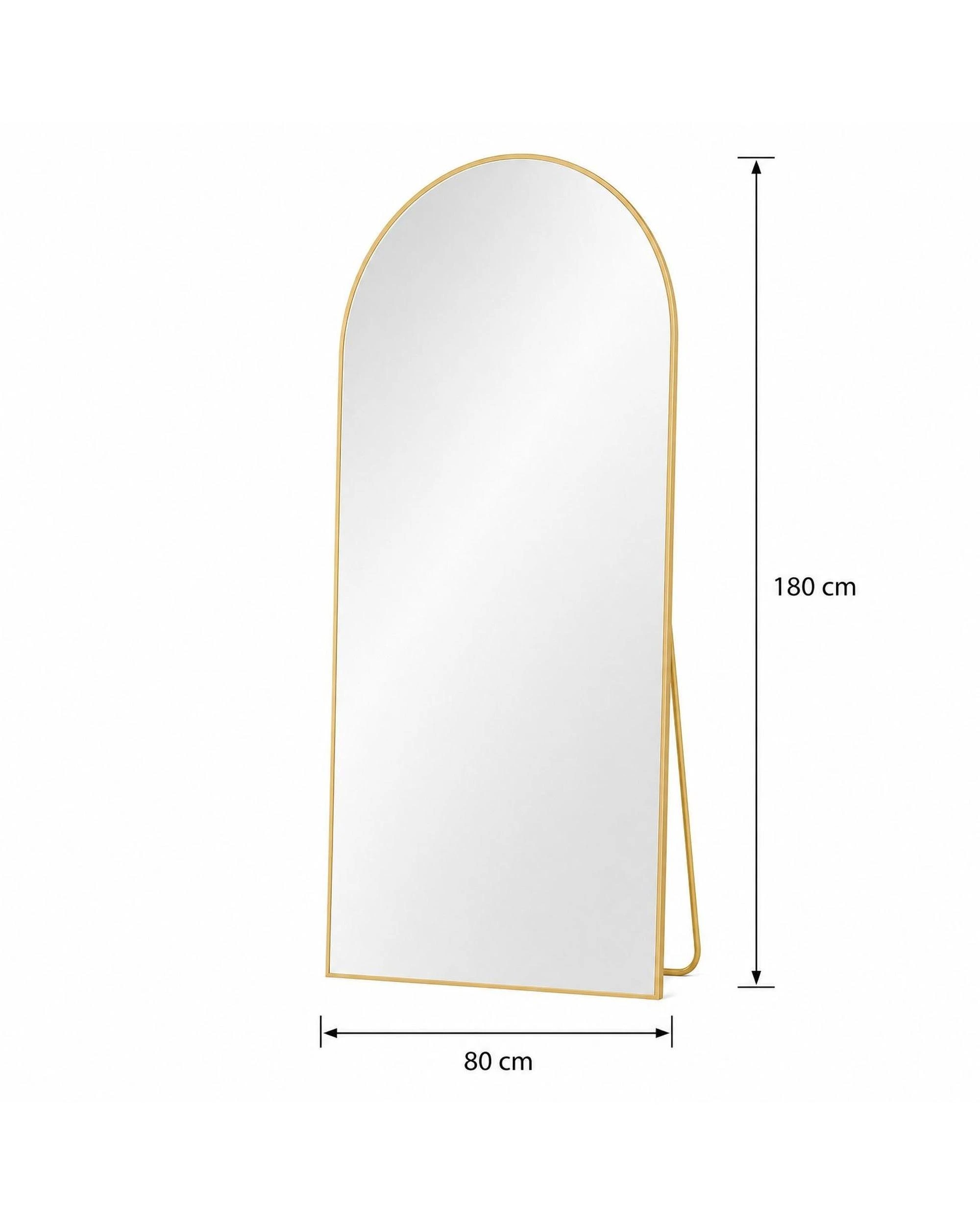 5 OAKORY 180x80cm Arched Full Length Mirror, Floor Mirror for Bedroom Living Room Entry Gold, 5 of 8