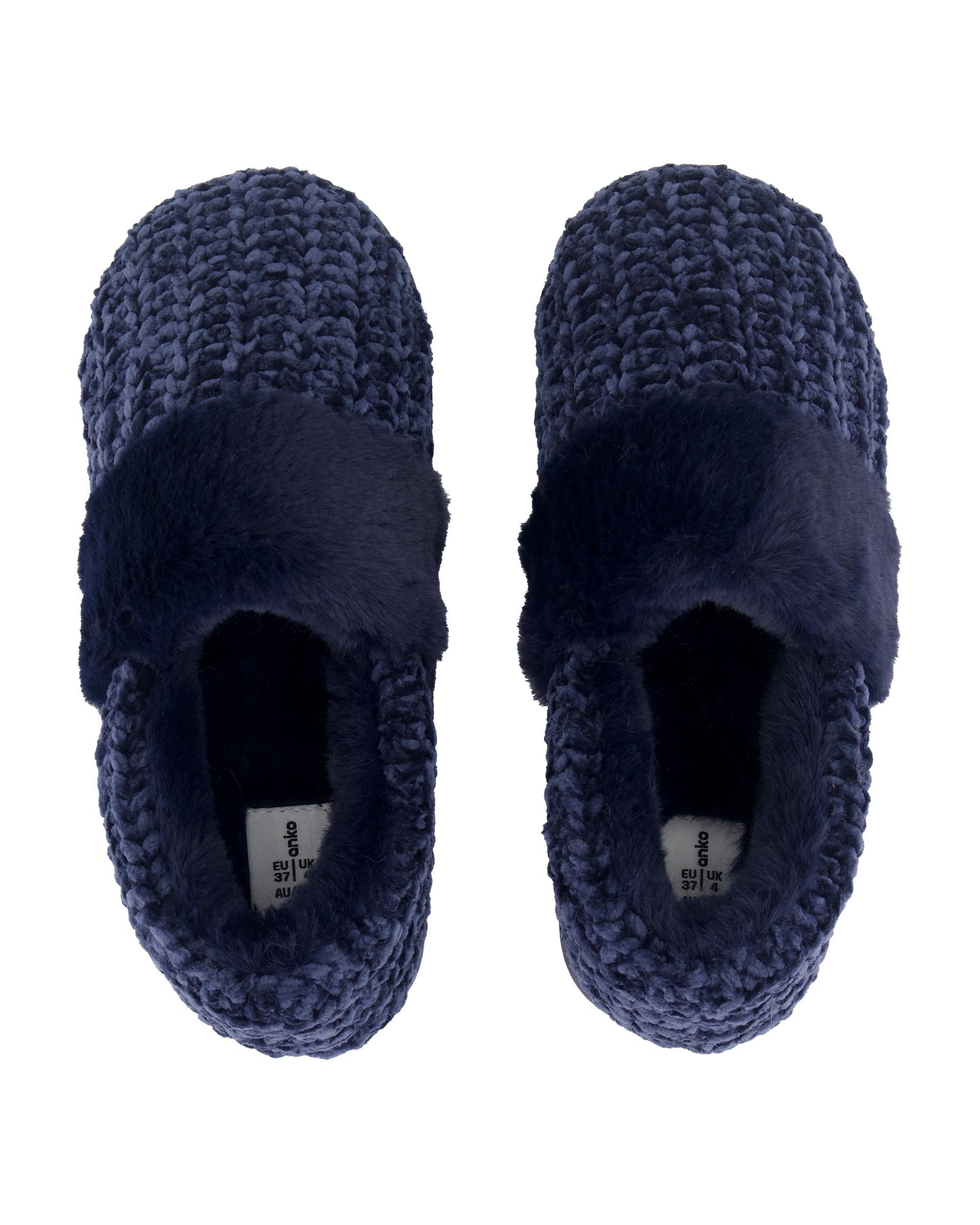 2 Comfort Knit Slippers Blu Night, 2 of 3