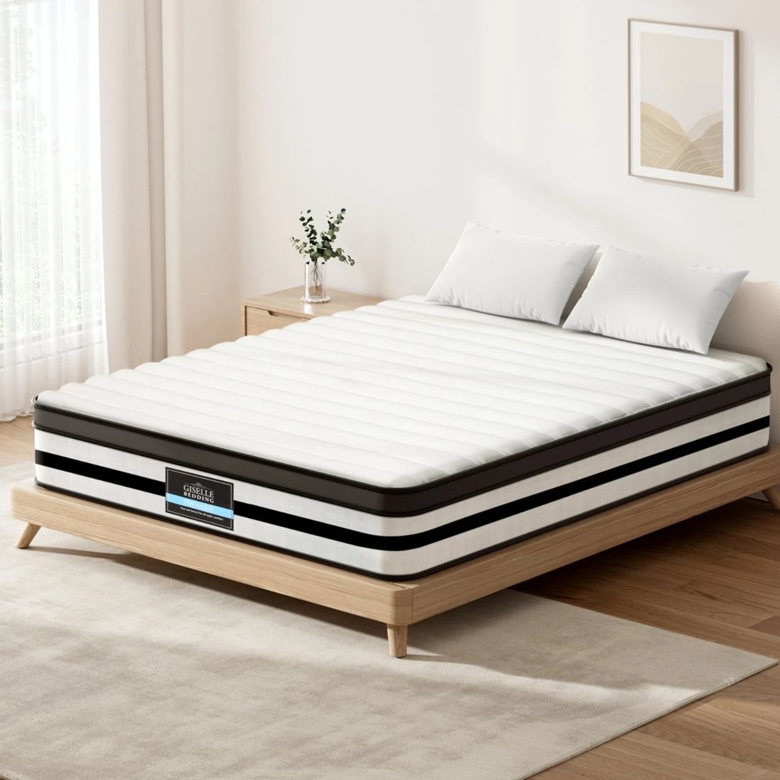 3 Giselle Bedding 27cm Mattress Euro Top Queen - White, 3 of 7