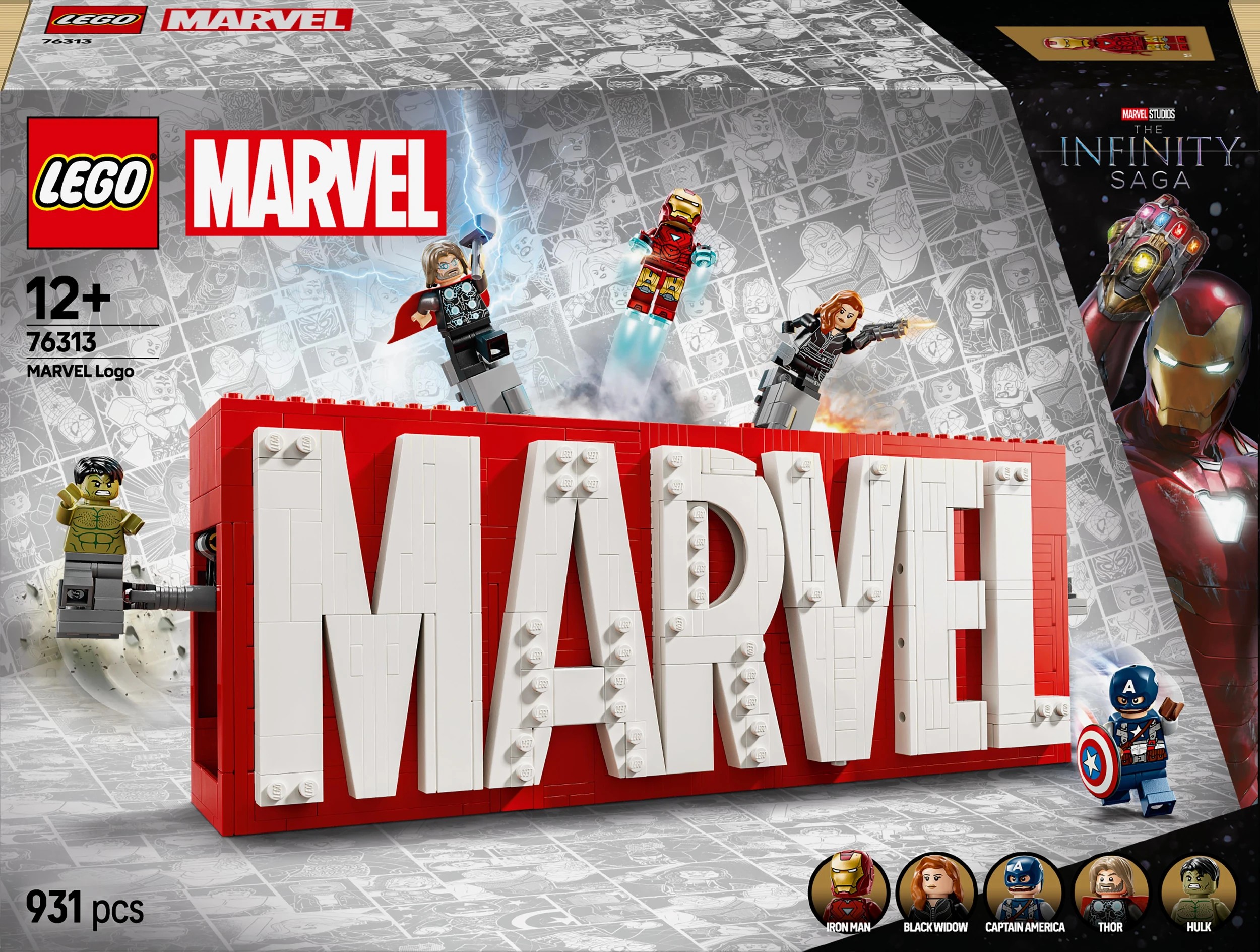 1 LEGO Marvel: Marvel Logo & Minifigures 76313, 1 of 10