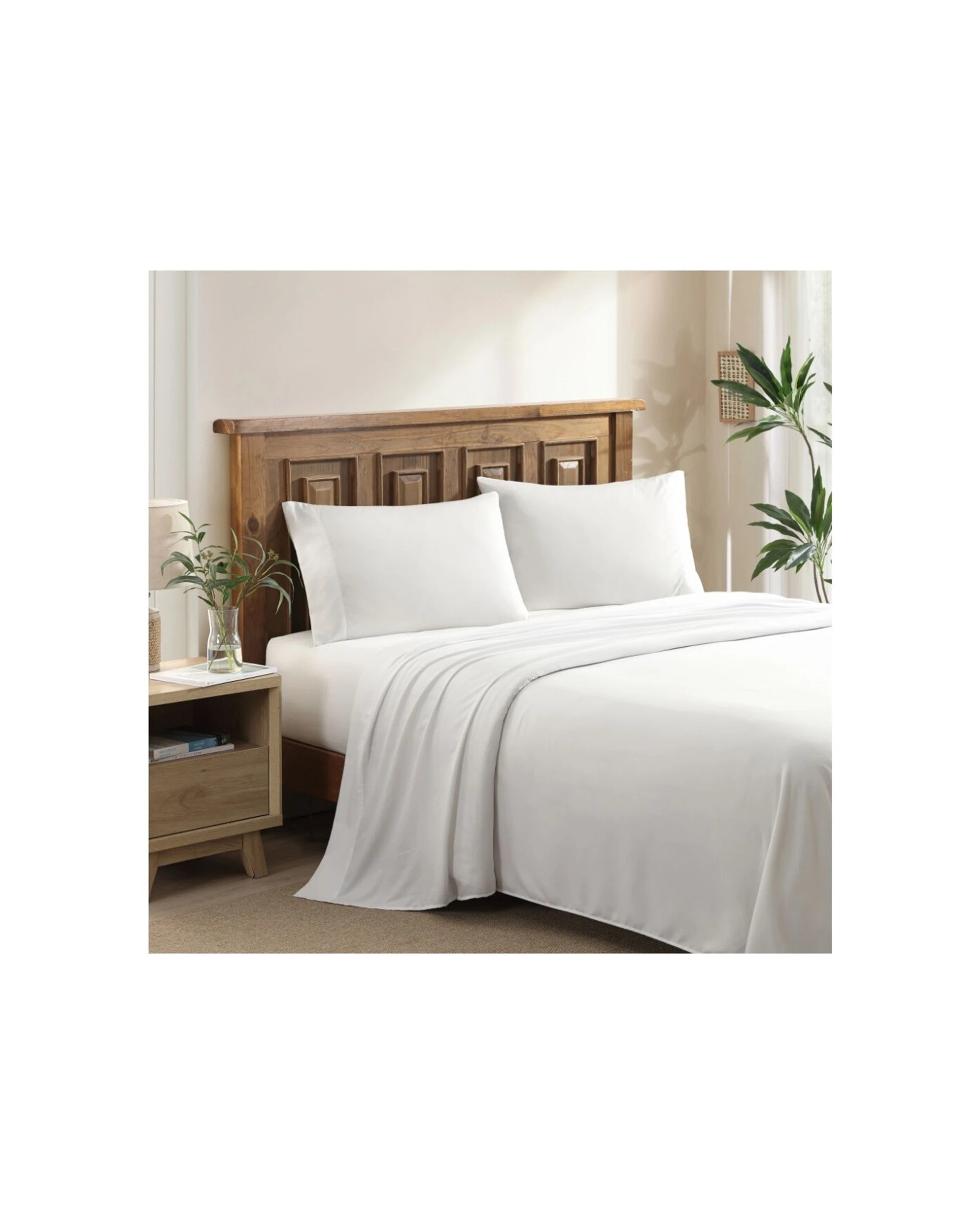 1 Ardor Softest Polyester Material Complete Bedding Sheet Set - Single Bed - White, 1 of 4