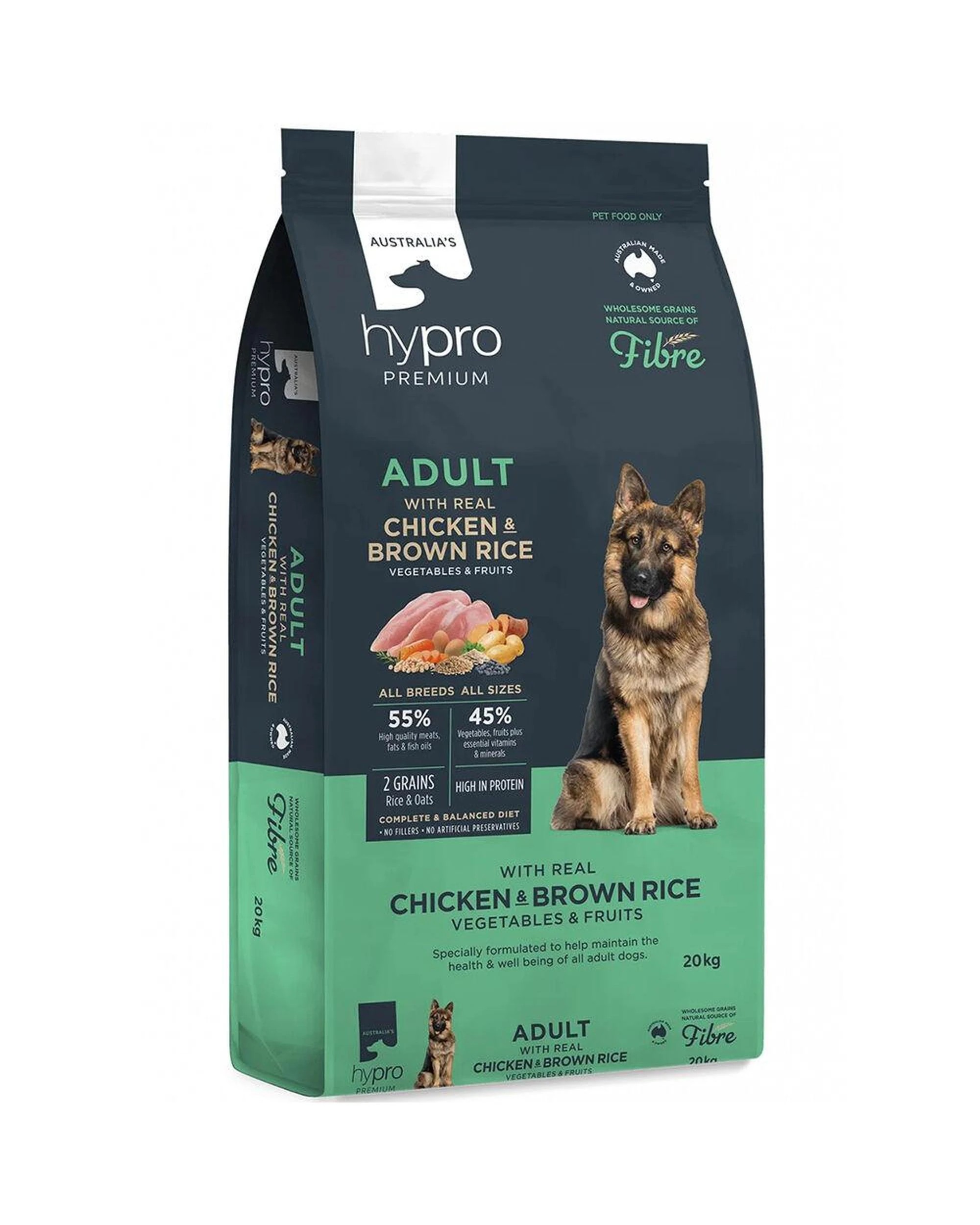 2 Hypro Premium Adult All Breeds Dry Dog Food with Chicken & Brown Rice 20kg, 2 of 2