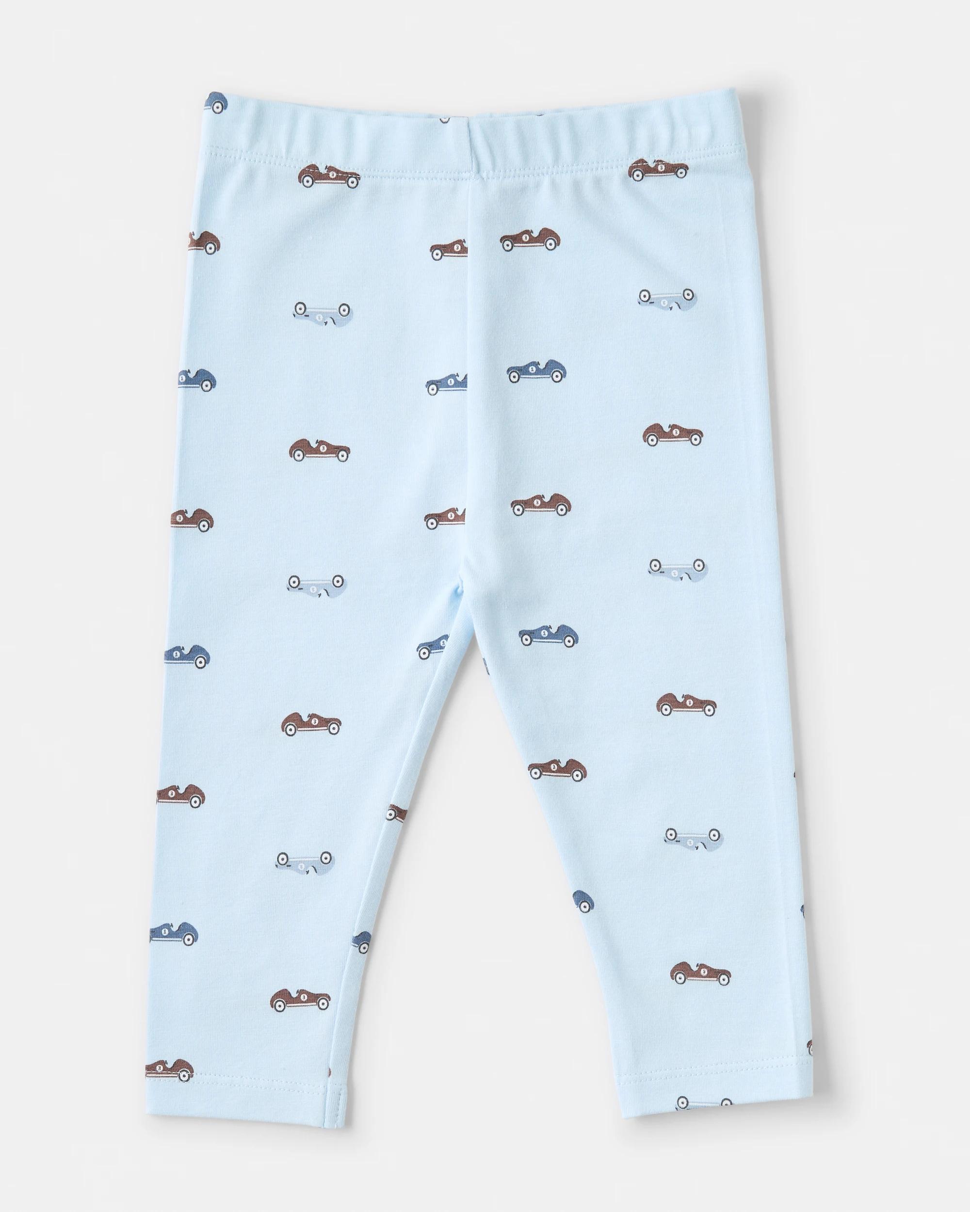 3 3 Pack Cotton Leggings Blu Car, 3 of 8