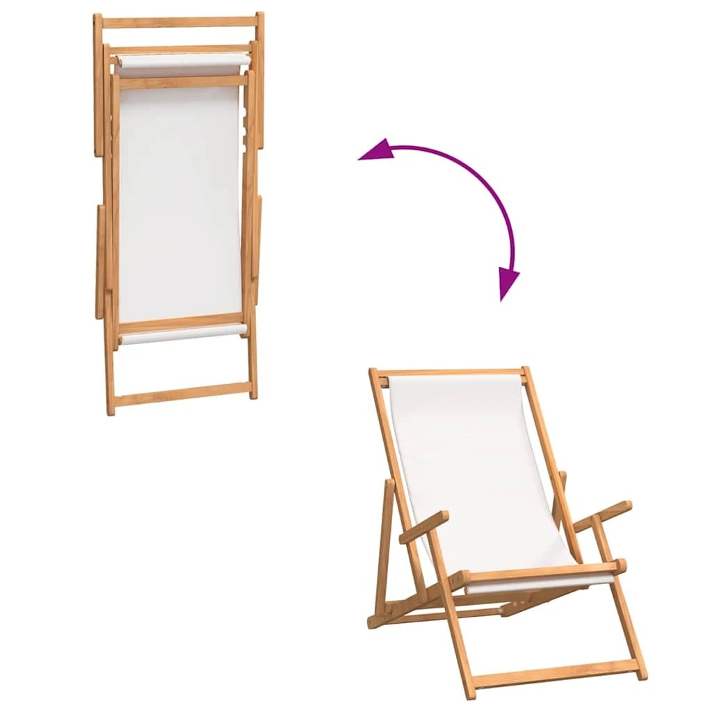 7 vidaXL Beach chair Foldable - Beige, 7 of 9