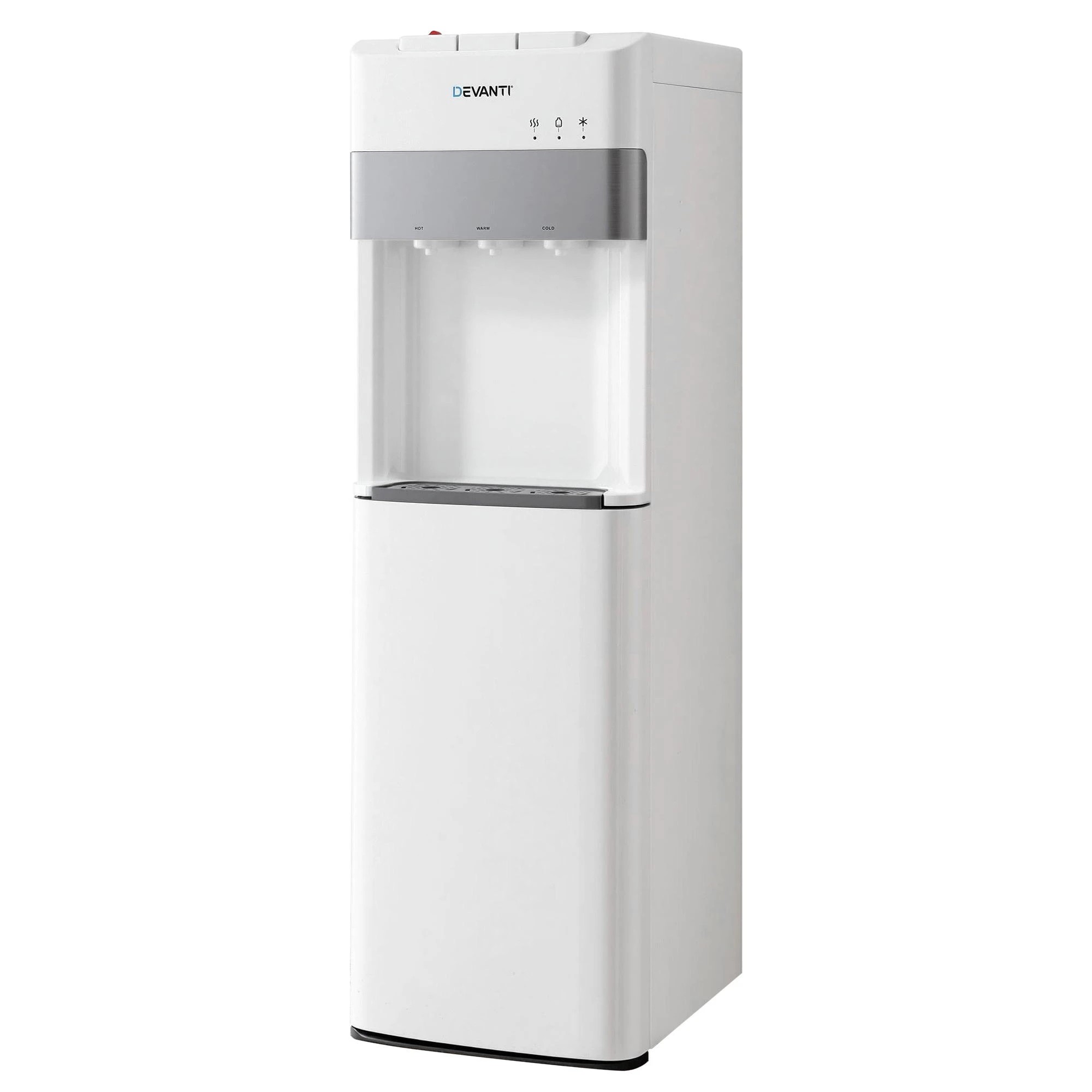 1 Devanti 3 Taps Water Cooler Dispenser Bottom Loading Dispenser Chiller Filter - White, 1 of 1