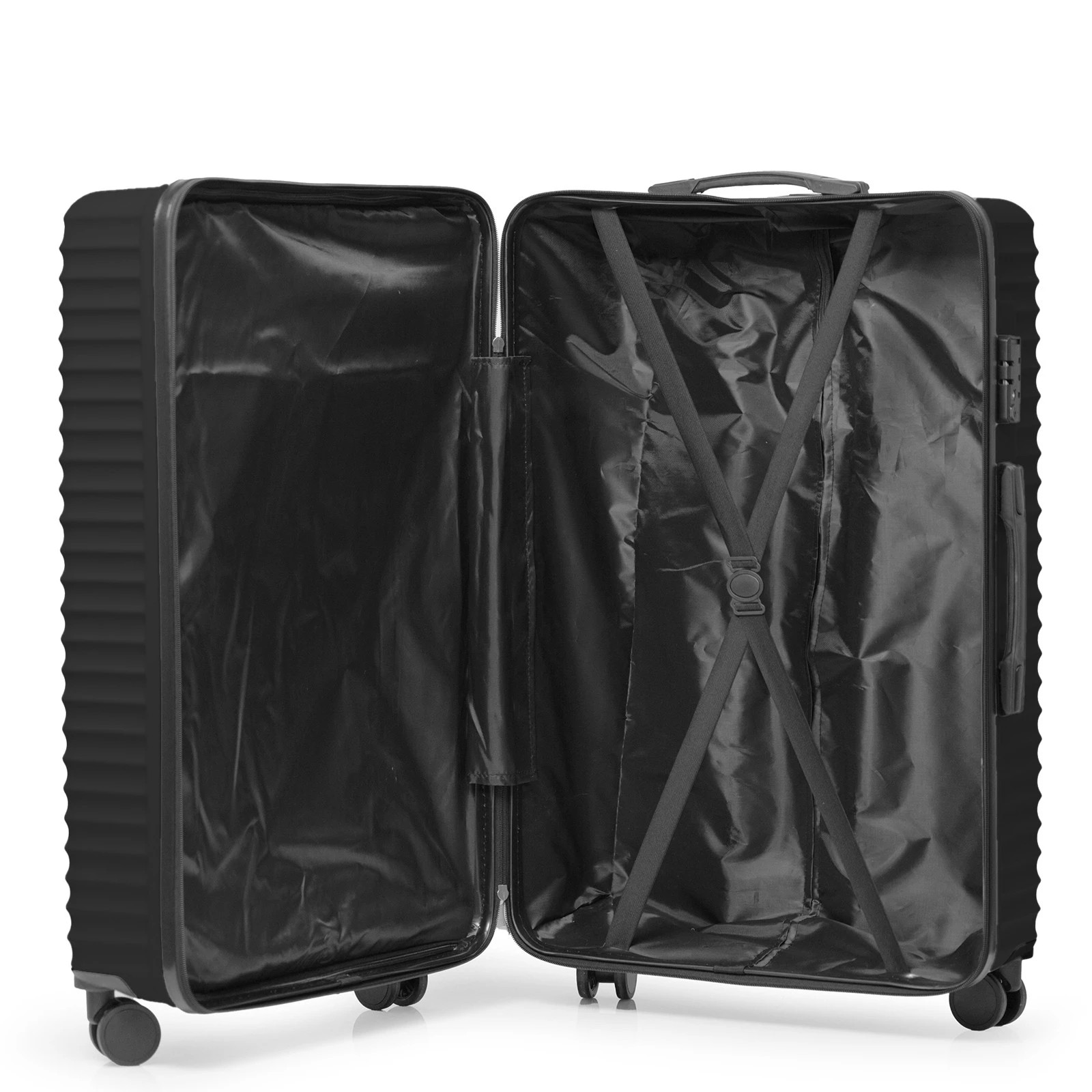 9 Milano Décor Atlantis Luggage 3 Piece Set TSA Lock Luxury Hard Case Travel Suitcase - Black, 9 of 9