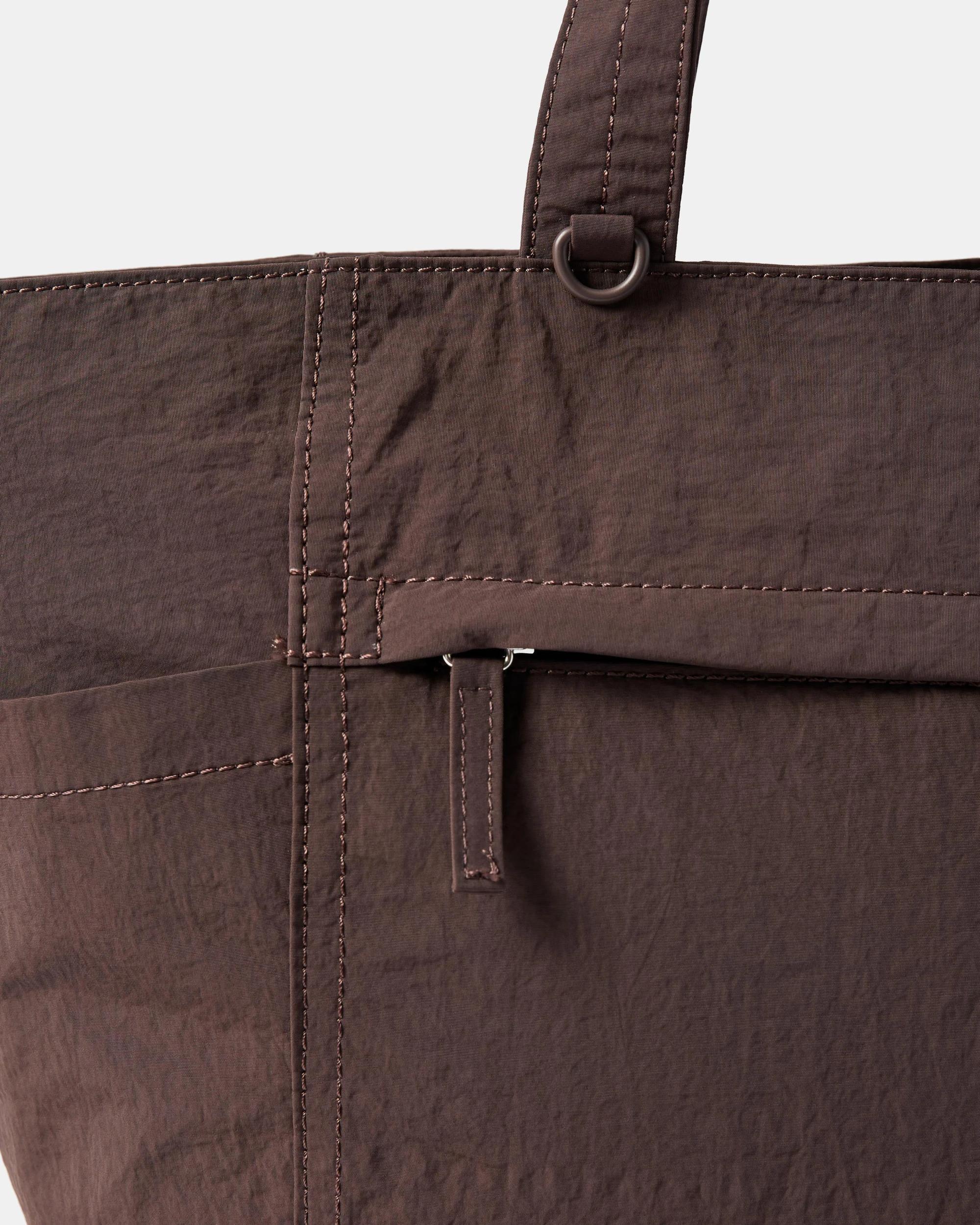 4 Large Nylon Pocket Tote Deep Choc, 4 of 4