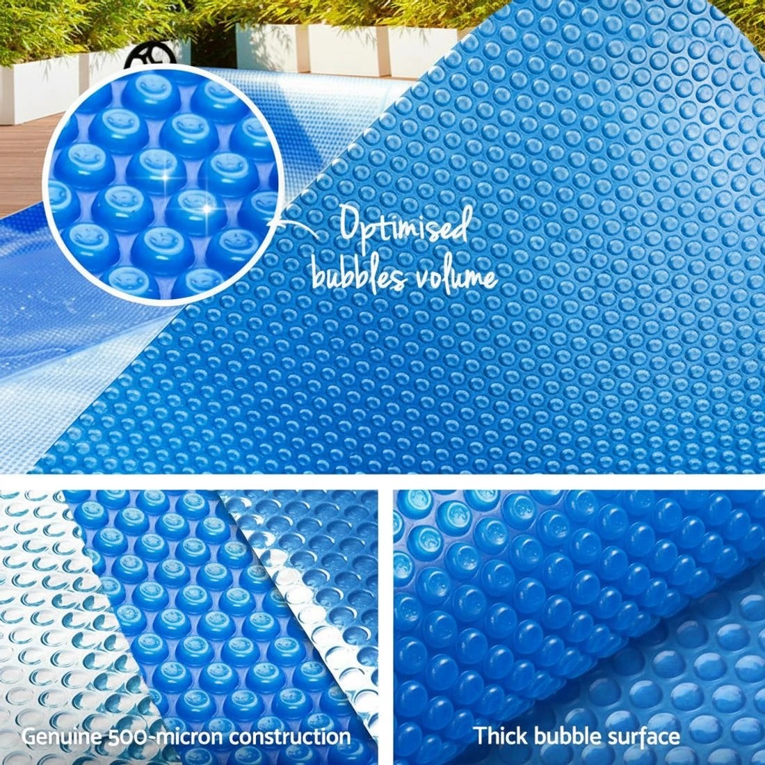 4 Aqua Buddy Pool Cover 500 Micron 8x4.2m Swimming Pool Solar Blanket - Blue, 4 of 6