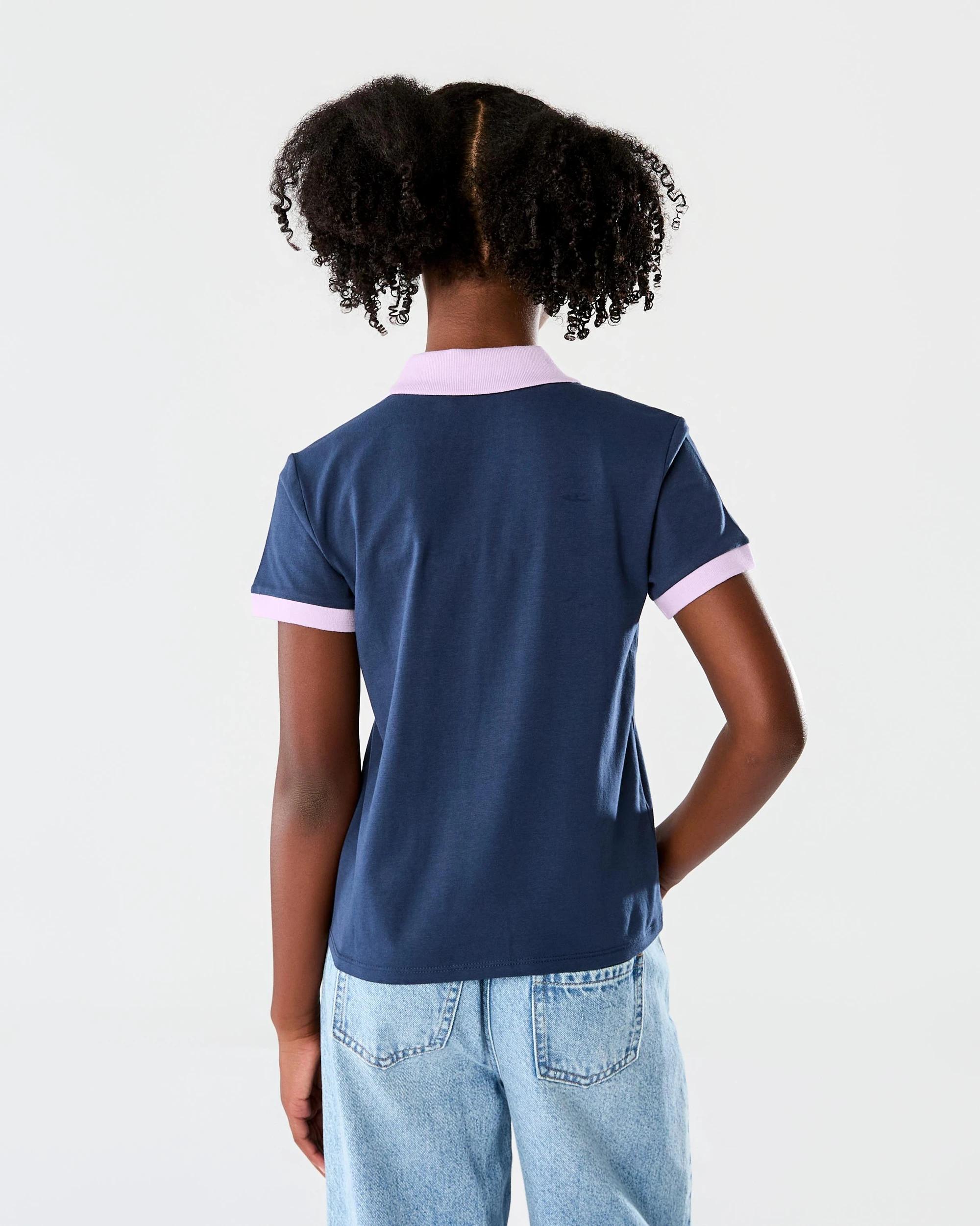2 Short Sleeve Print Polo T-shirt Nvy Slogan, 2 of 8