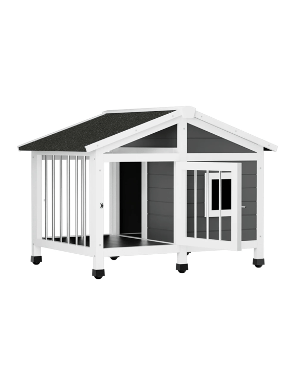 i.Pet Dog Kennel House Large Wooden Outdoor Pet Kennels Indoor Puppy Cabin Home