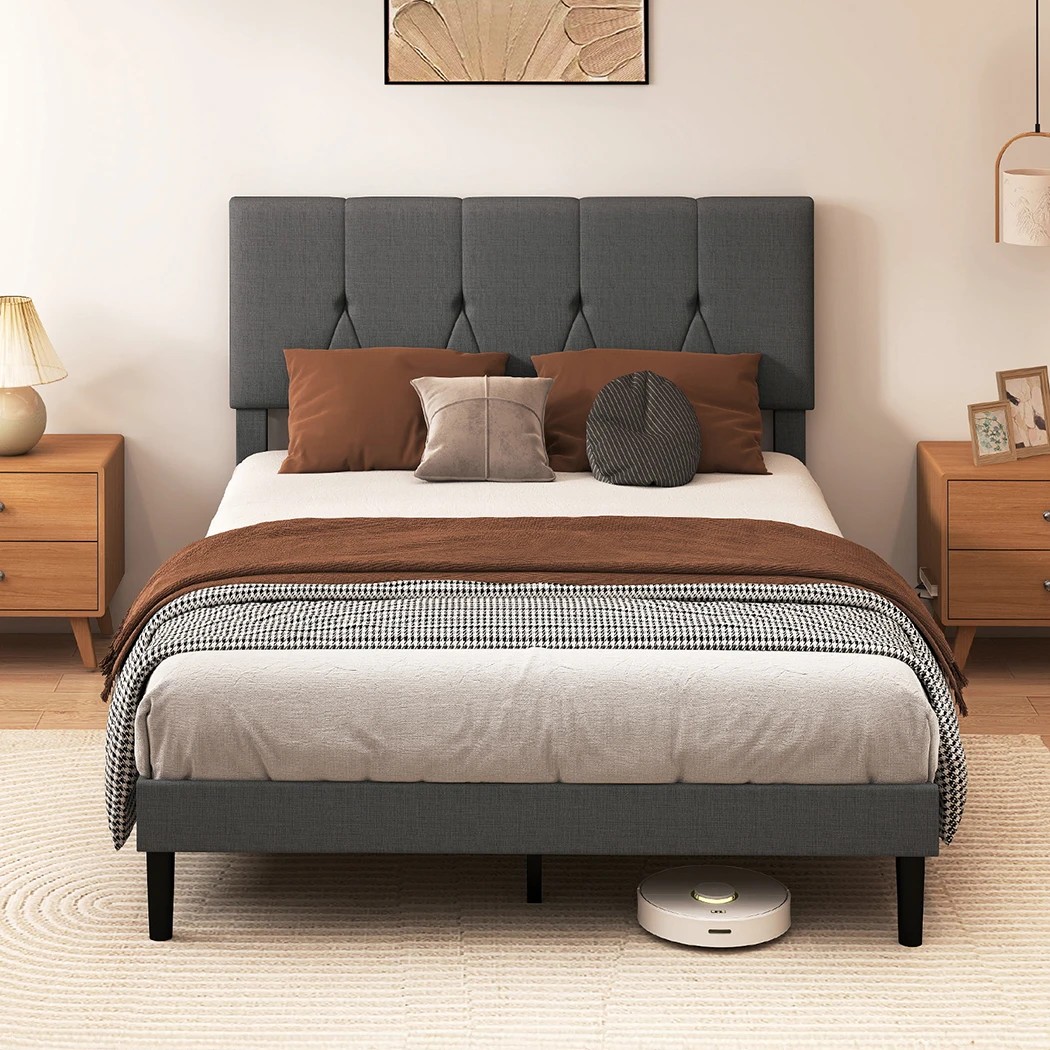 8 Levede Double Size Bed Frame Upholstered, 8 of 8
