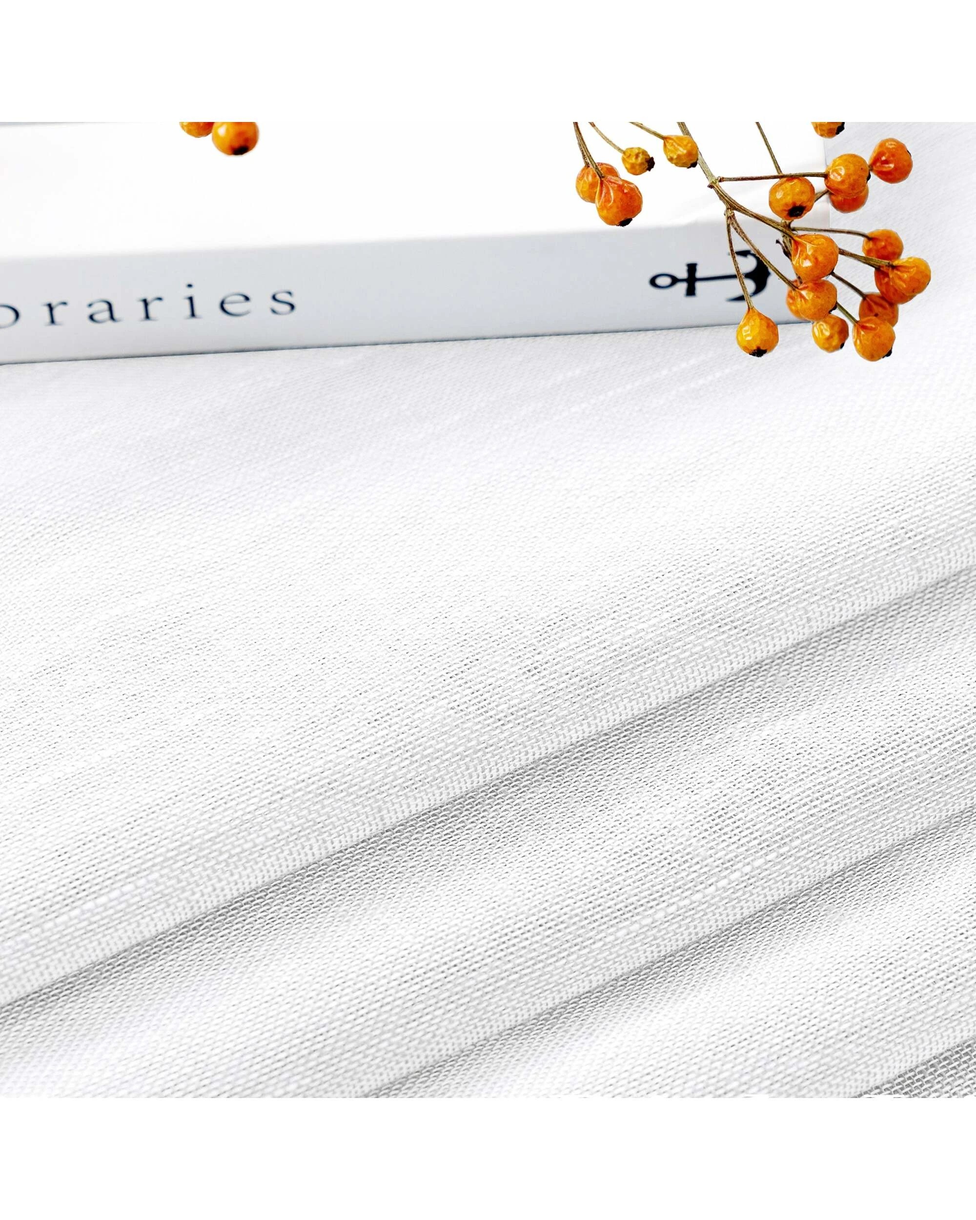 5 Smarcute Faux Linen Semi-sheer Grommet Curtain - 2X 132x213cm - White, 5 of 5