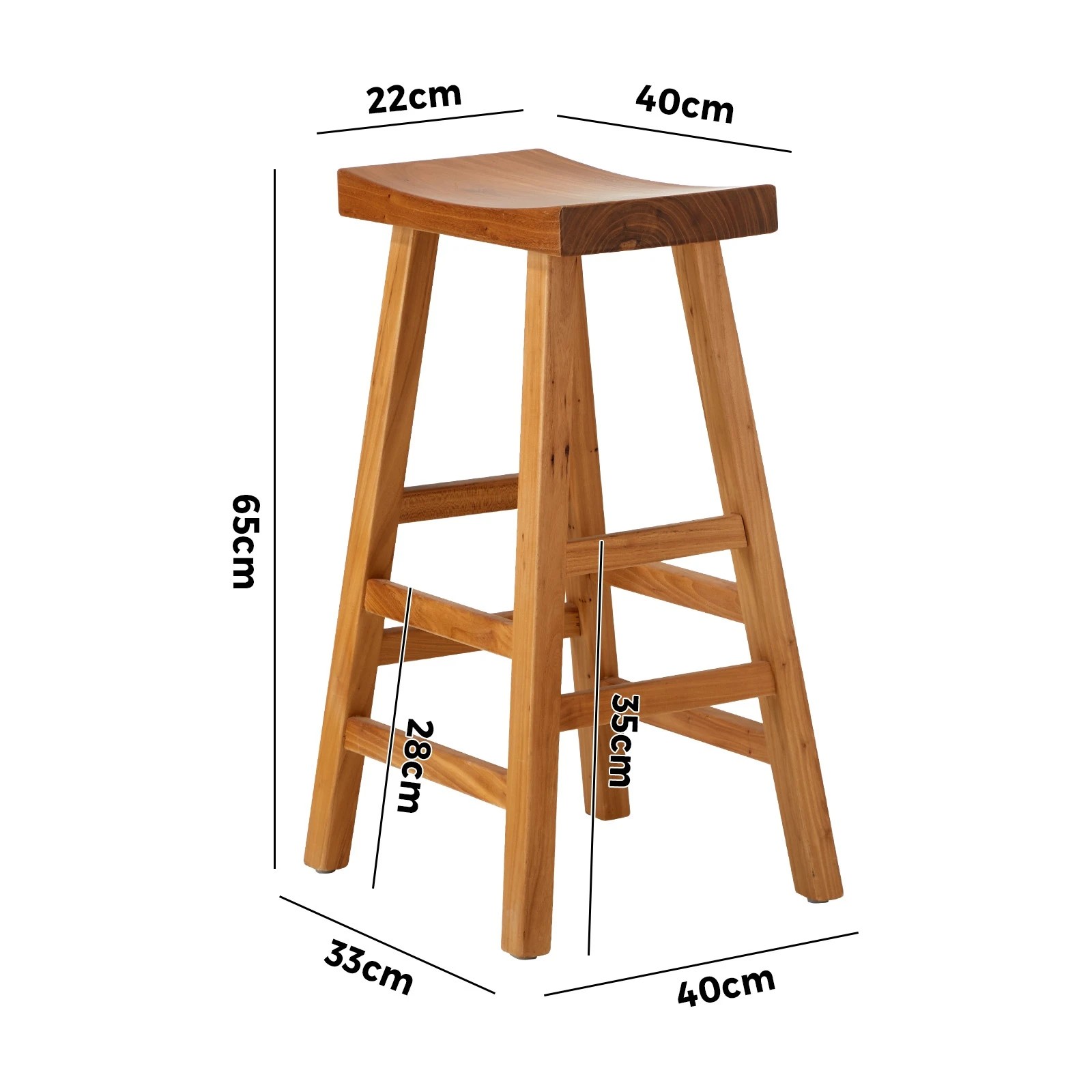 10 Oikiture Set Of 4 Bar Stools Kitchen Stool Wooden Counter Chairs
 - Natural, 10 of 10