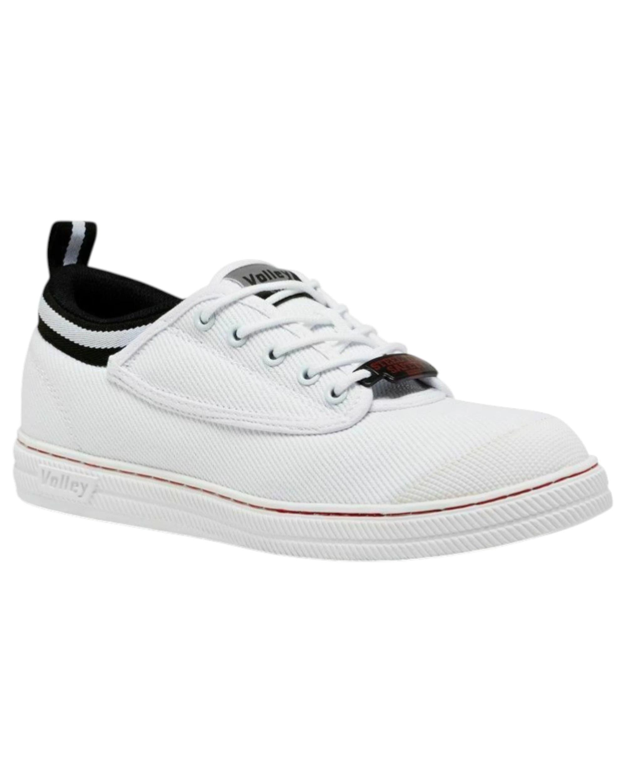 1 Volley Safety Steel Cap Mens Toe Caps s Work Lace Shoes - Black/Grey WHITE/BLACK, 1 of 5