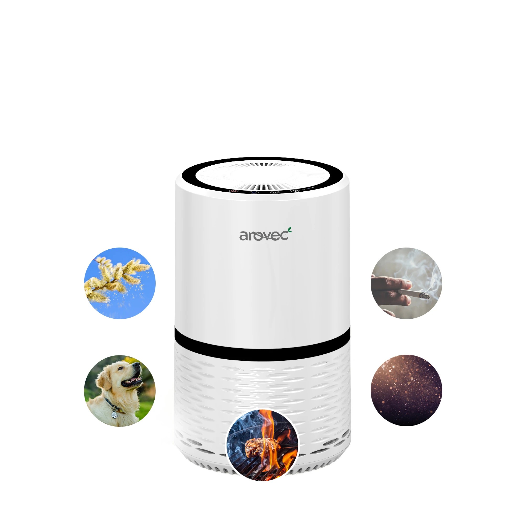 3 Arovec Air Purifier H13 True HEPA Air Filter for Home and Bedroom White, 3 of 4