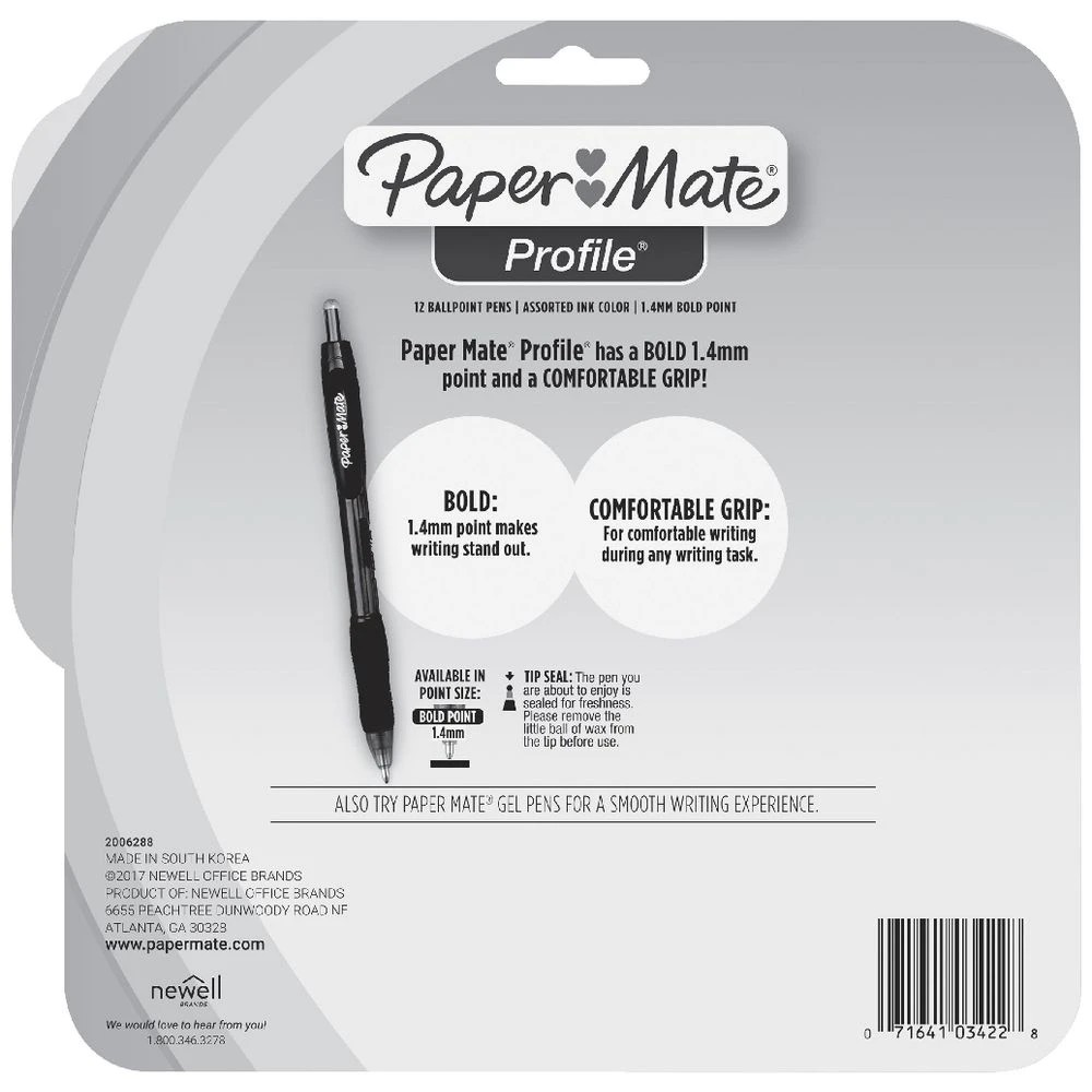 4 Paper Mate Profile Retractable Ballpoint Pens Fashion 12 Pack, 4 of 4