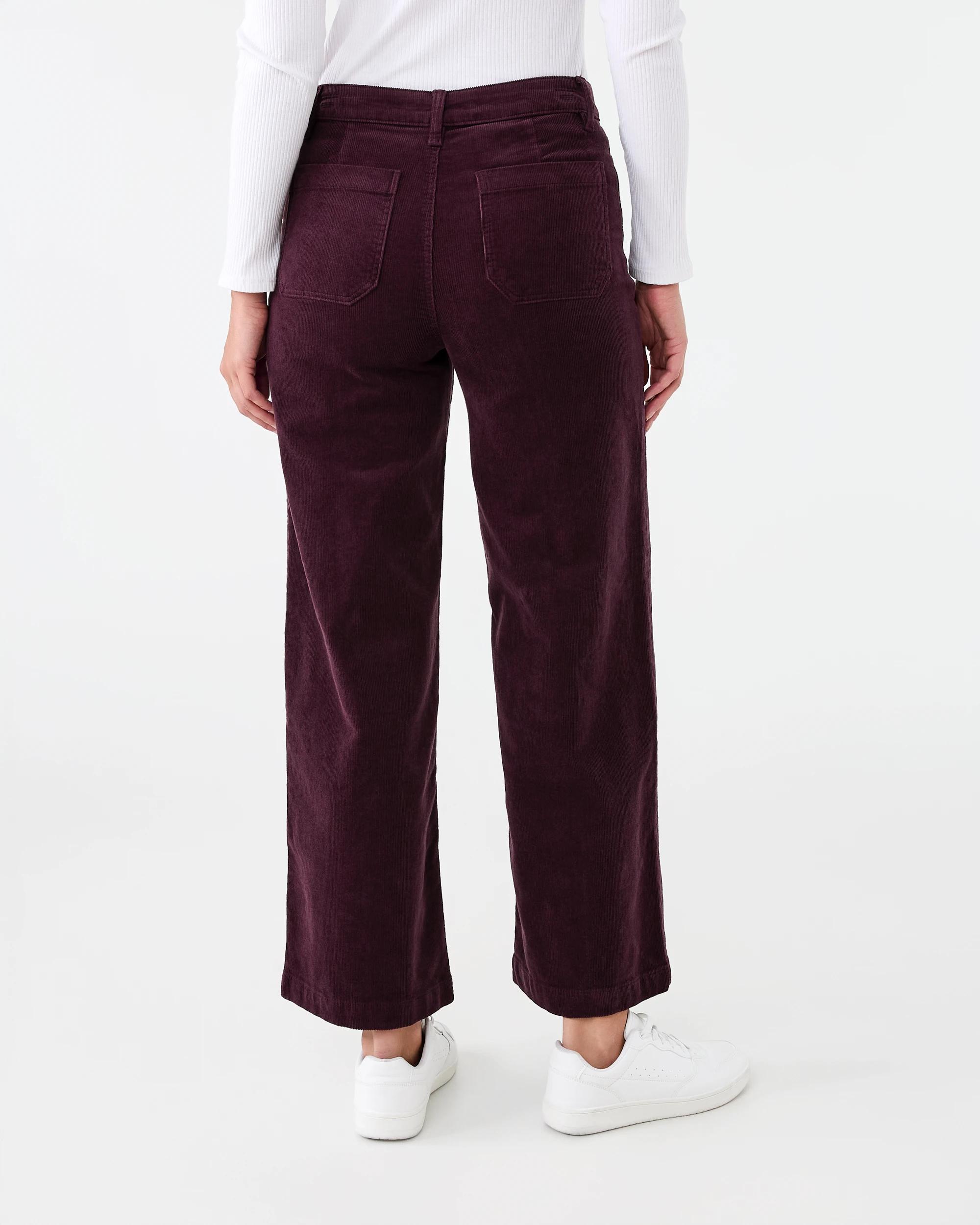 3 Pocket Front Wide Leg Corduroy Pants Fudge, 3 of 7