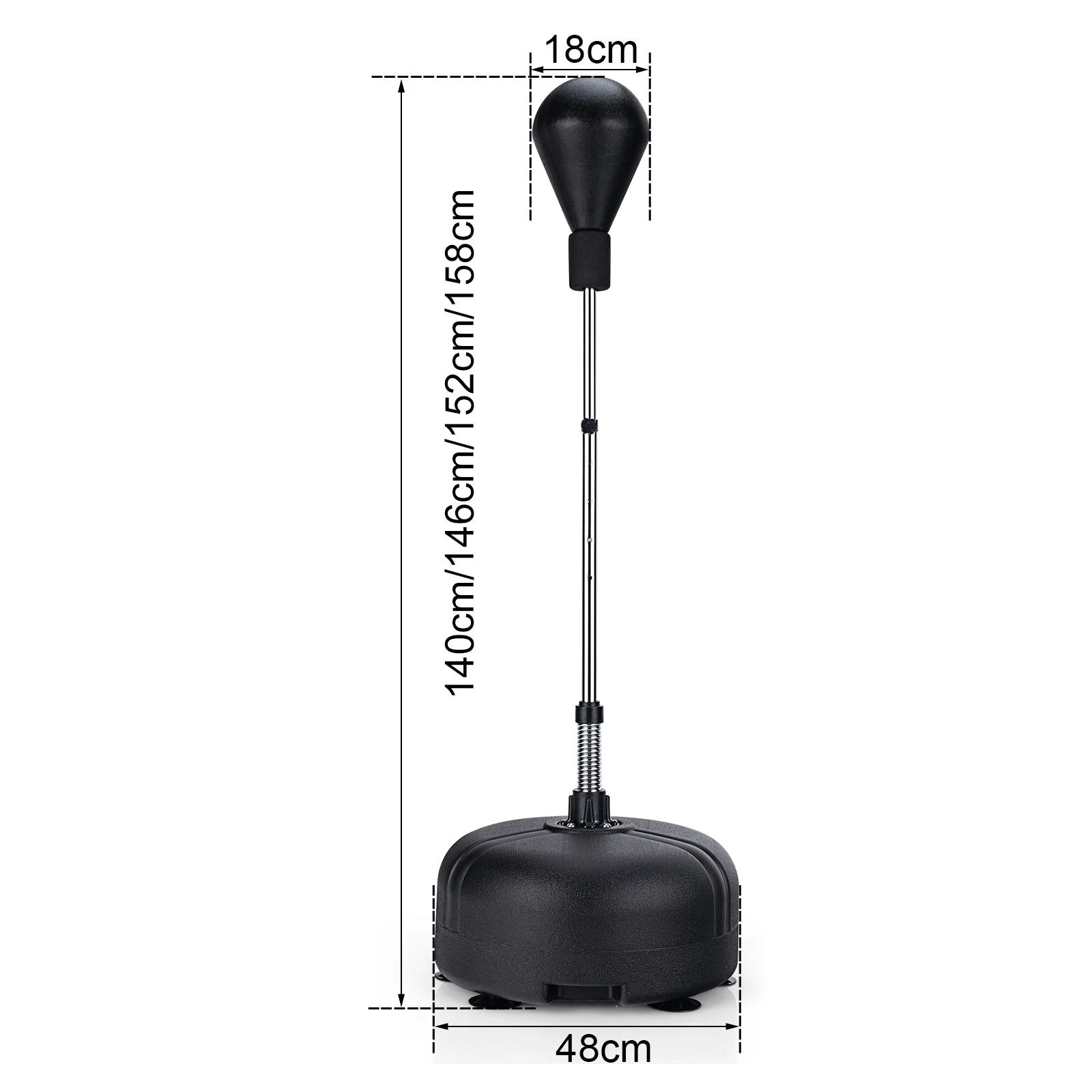 2 Costway Punching Boxing Bag Stand Height Adjustable Reflex Speed Ball w/Gloves & Suction Cups - Black, 2 of 2