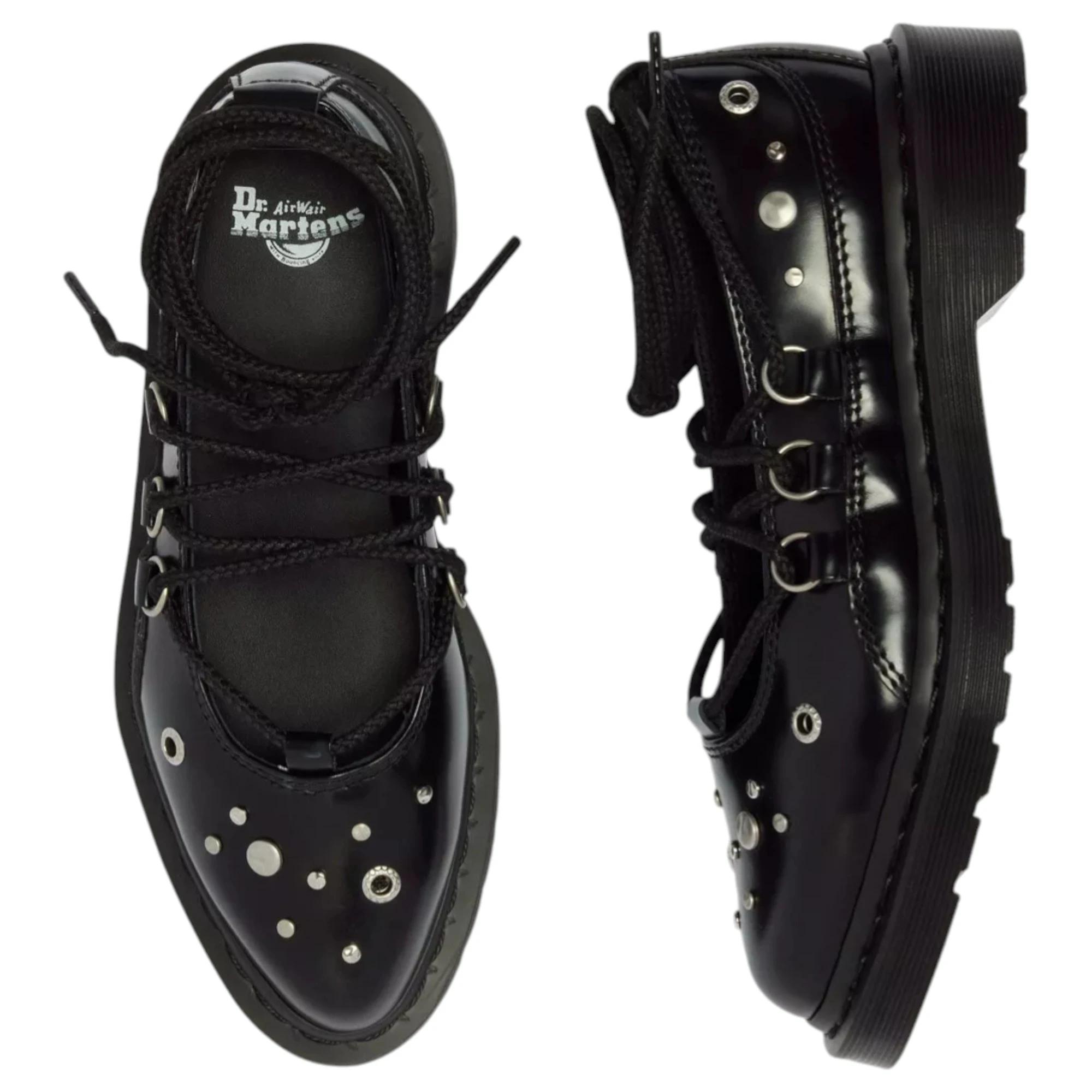 5 Dr. Martens Womens Elphie II Studded Sandals Lace Up Shoes BLACK, 5 of 8