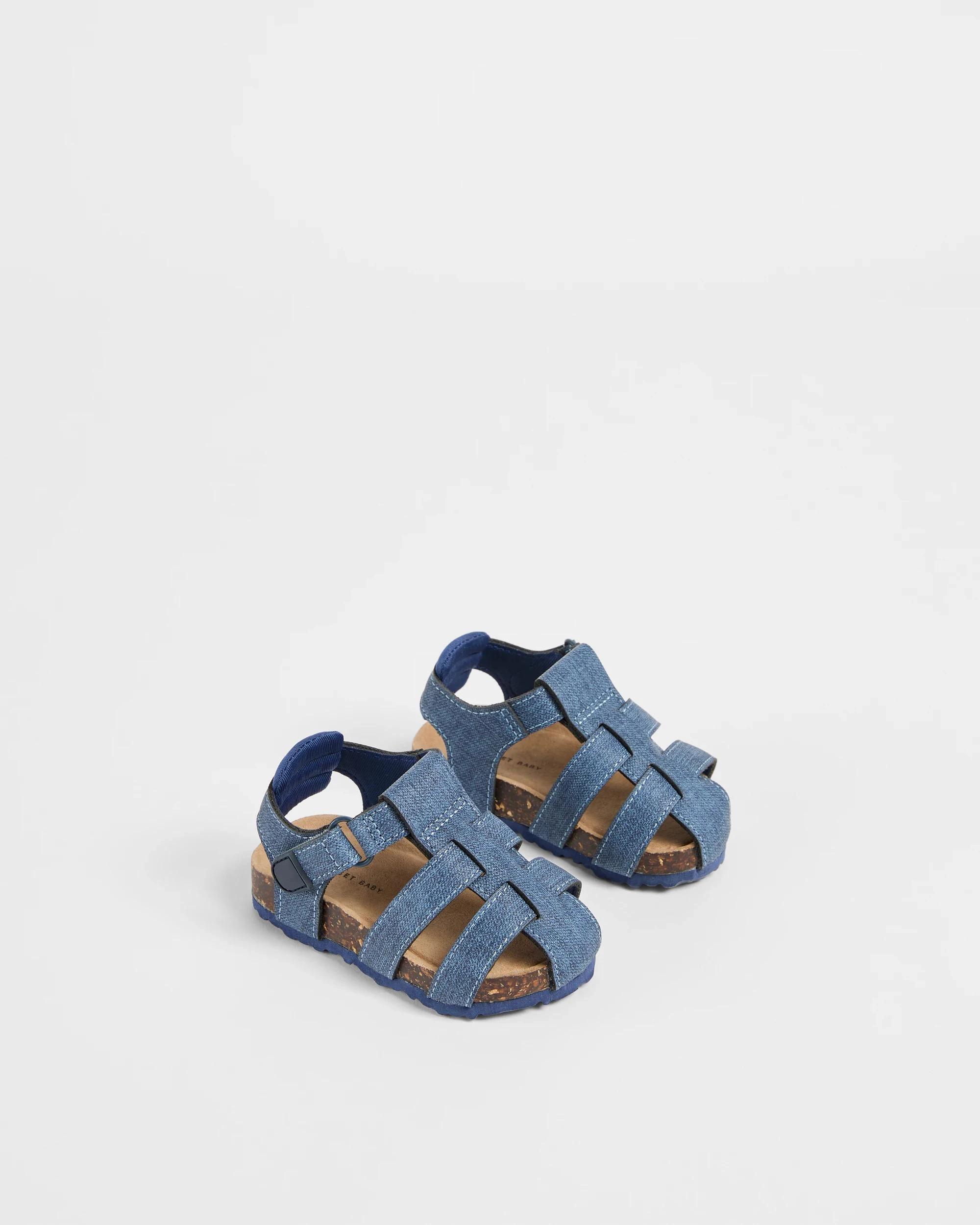 2 Target Baby Baby Boy First Walker Caged Moulded Cork Sandal NAVY, 2 of 3