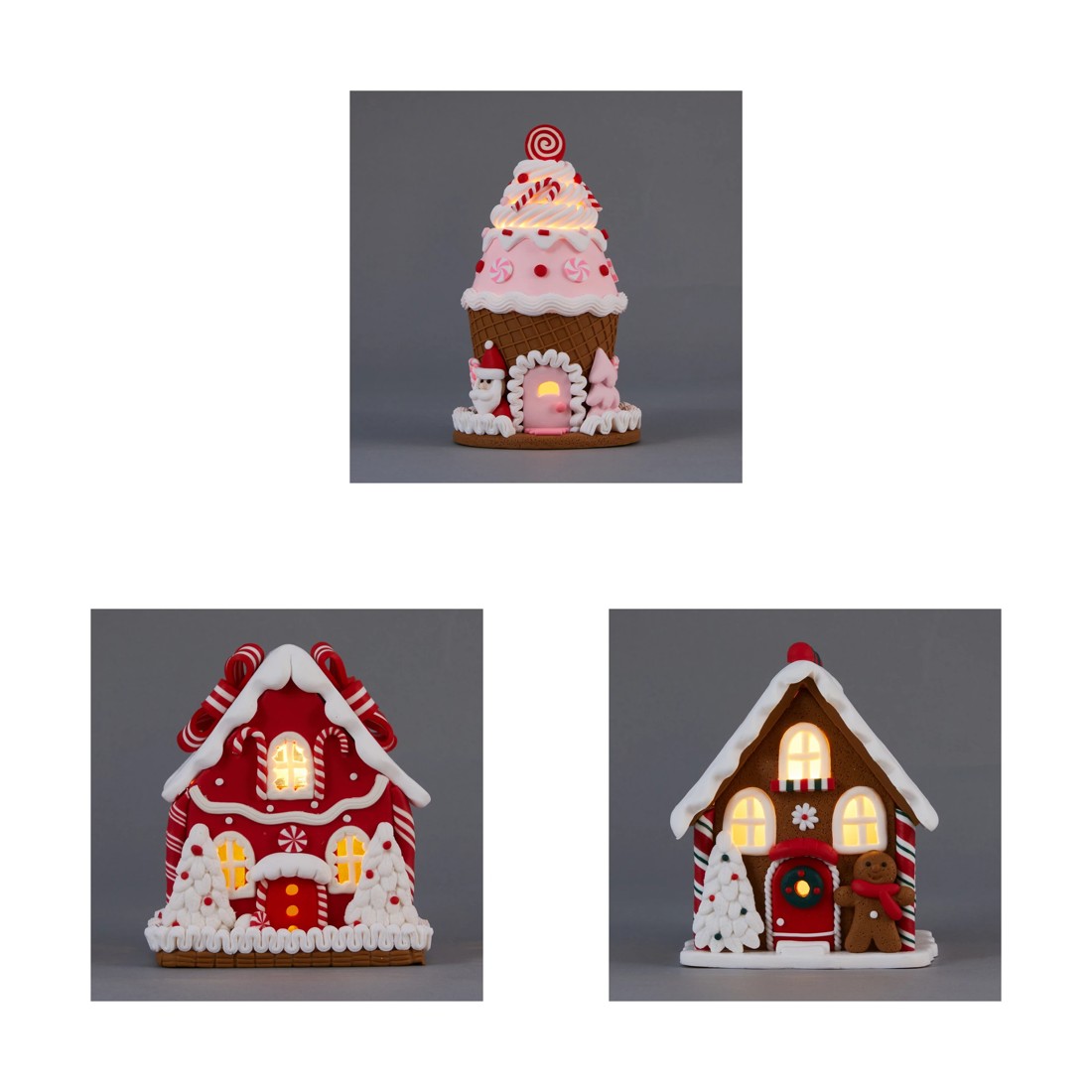 2 Battery Operated LED Light Up Hand Crafted House - Assorted, 2 of 7