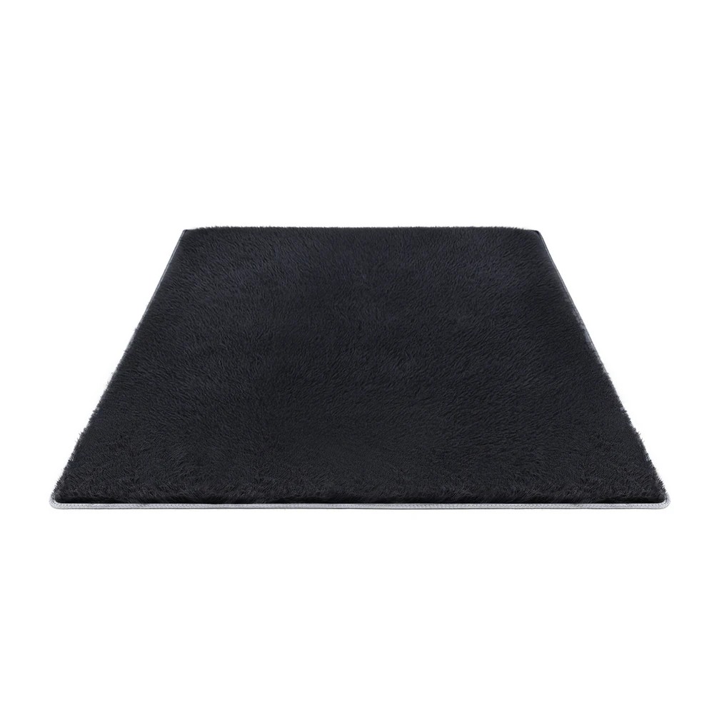 1 Artiss Floor Rug 140x200cm Plush Area Shaggy Rug Living Room Bedroom Carpet - Black, 1 of 9