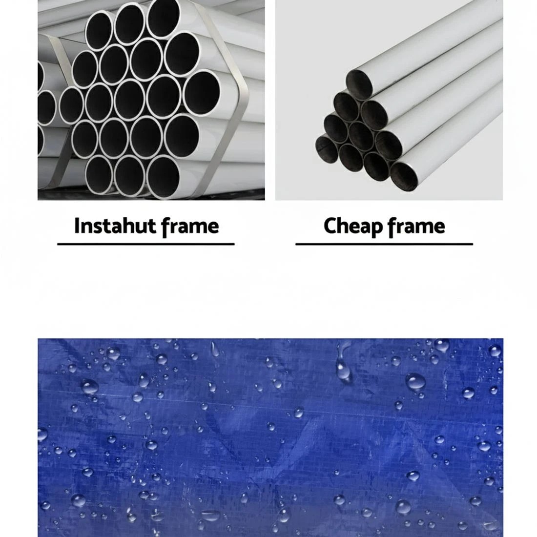 4 Instahut Gazebo 3x9m Marquee Wedding Party Tent Outdoor Camping Side Wall Canopy 8 Panel - Blue, 4 of 6