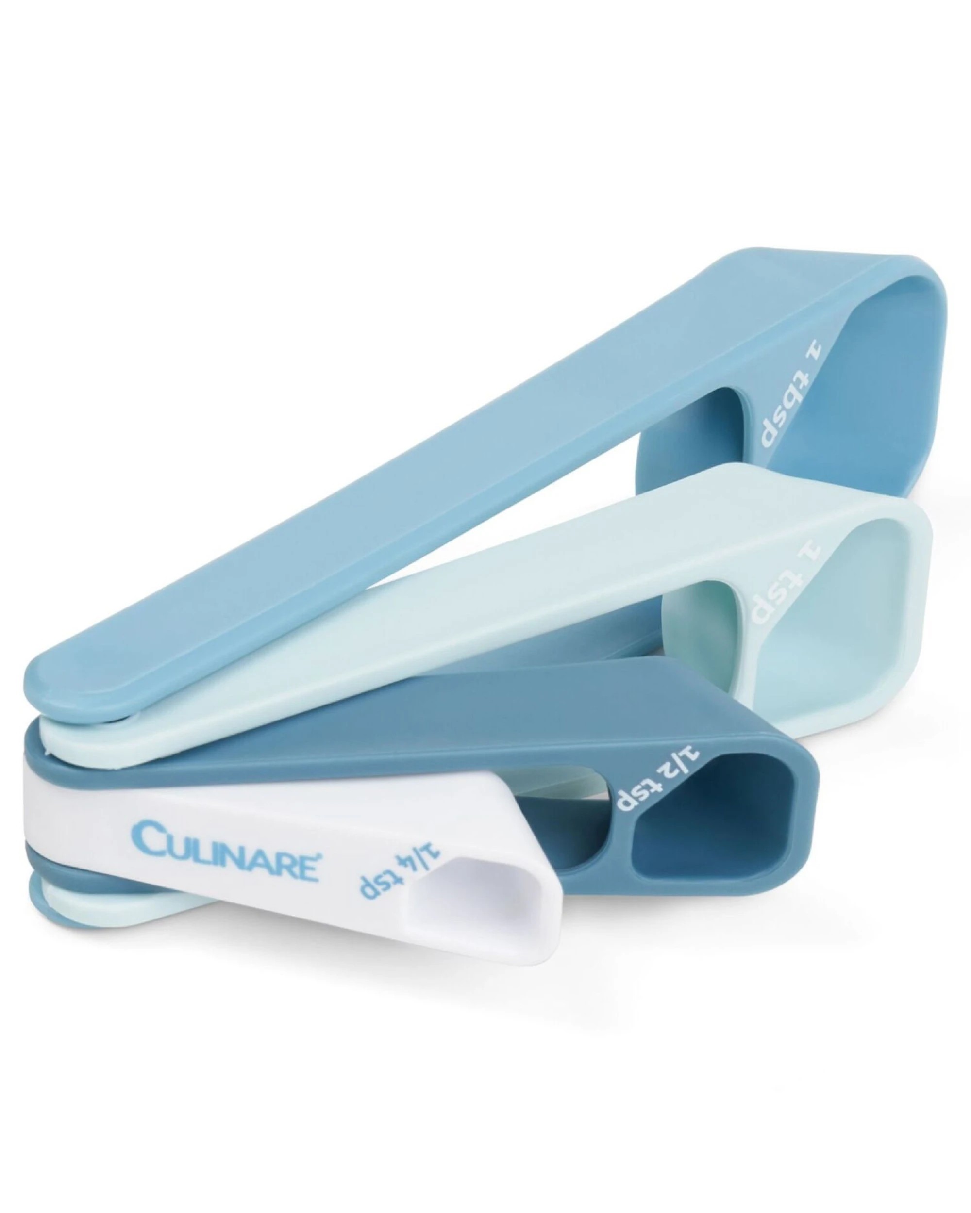 1 Culinare 4pc Set 16cm Plastic Measuring Spoons Set Kitchen Baking - Blue, 1 of 4