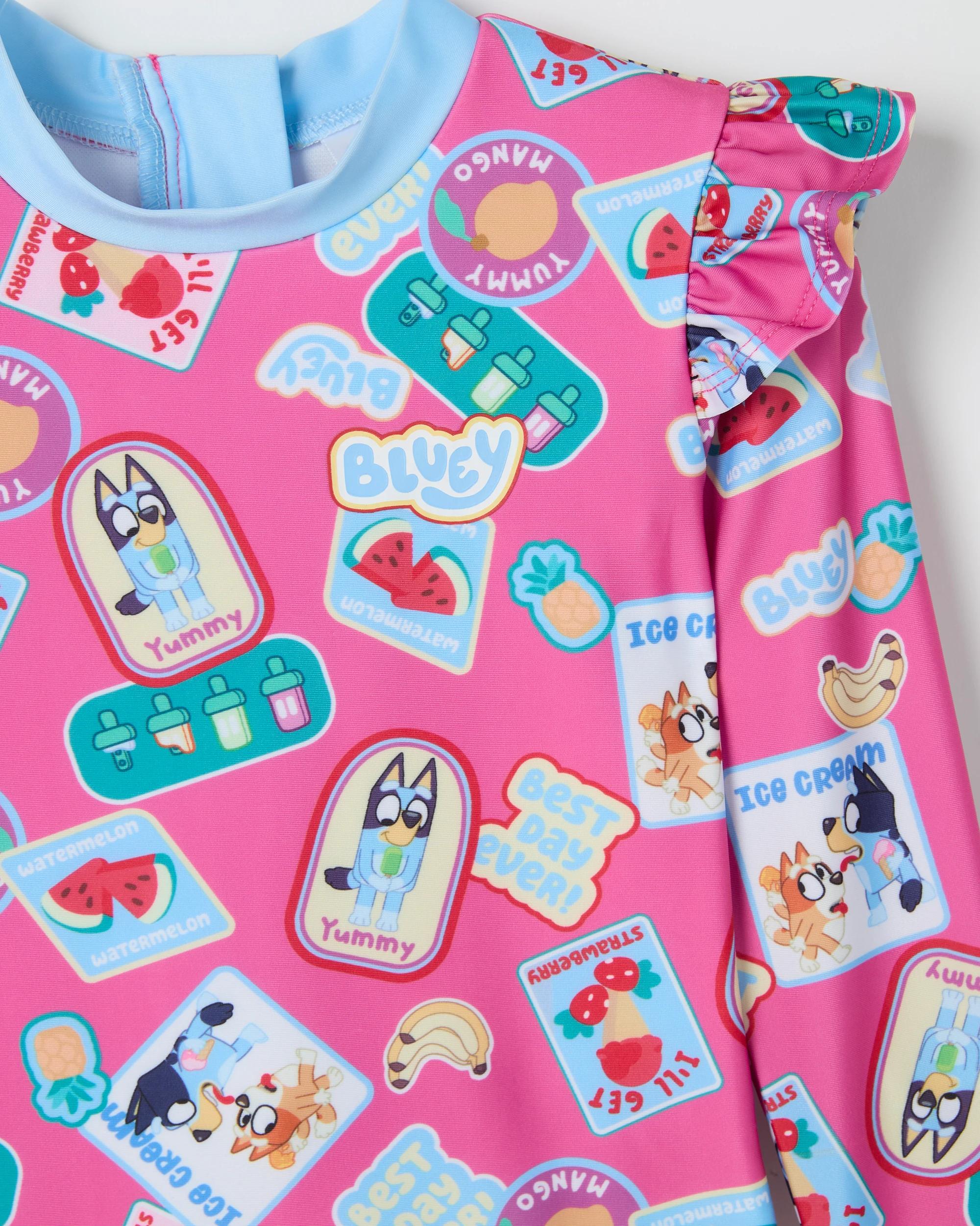2 Bluey Long Sleeve Swim Surfsuit BLUEY STAMP AOP, 2 of 2