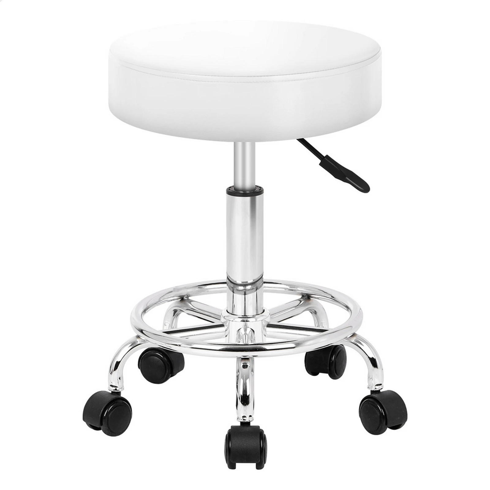1 Alfordson Salon Stool Round Swivel Barber Hair Dress Chair Gas Lift - White, 1 of 7