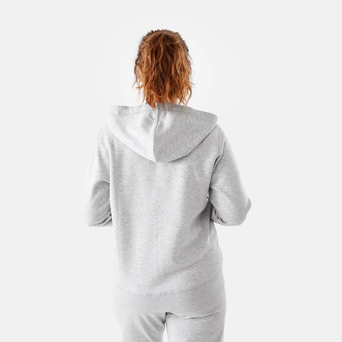 4 Active Womens Core Zip Through Hoodie Grey Marle, 4 of 9