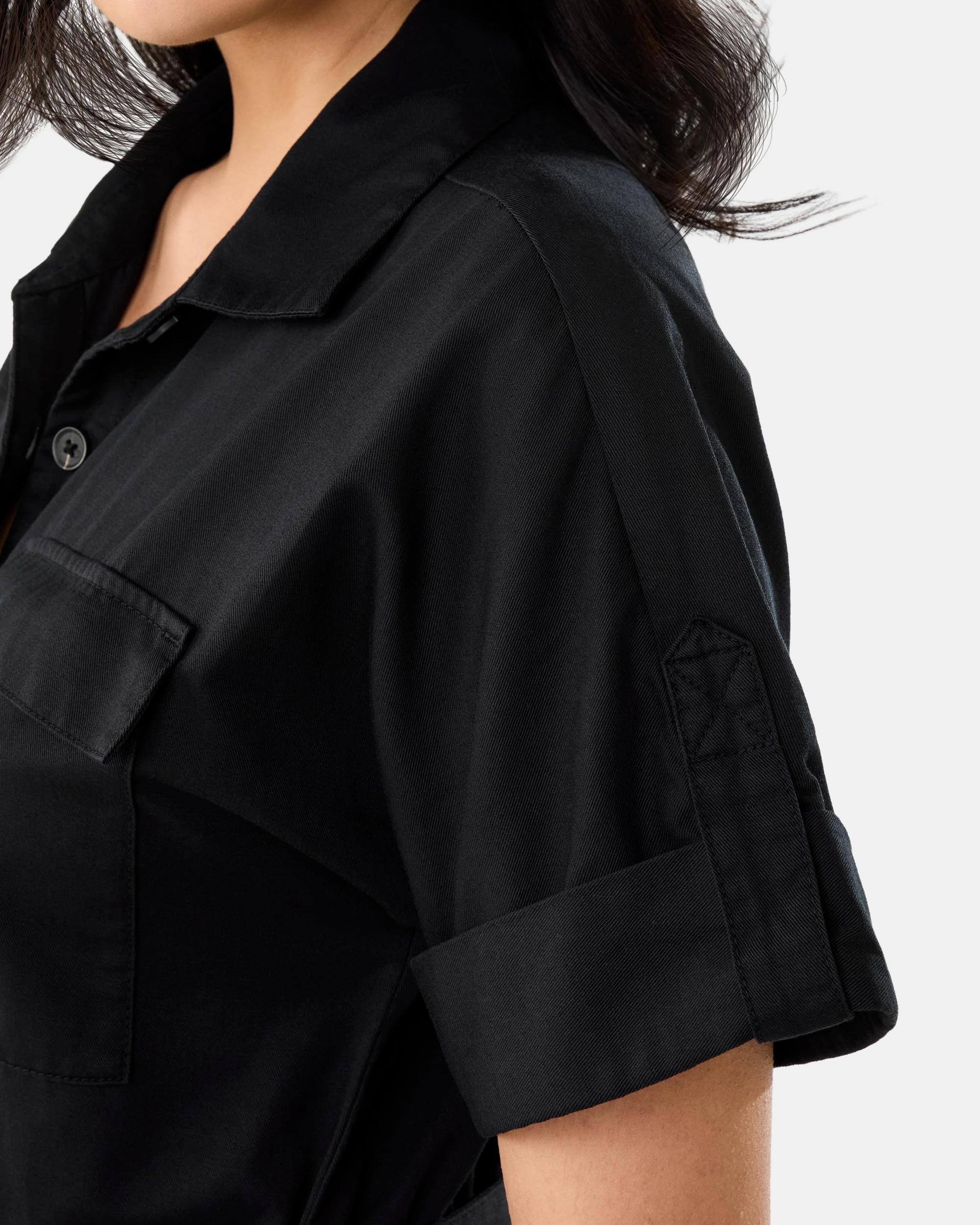 6 Short Sleeve Utility Jumpsuit Black, 6 of 9